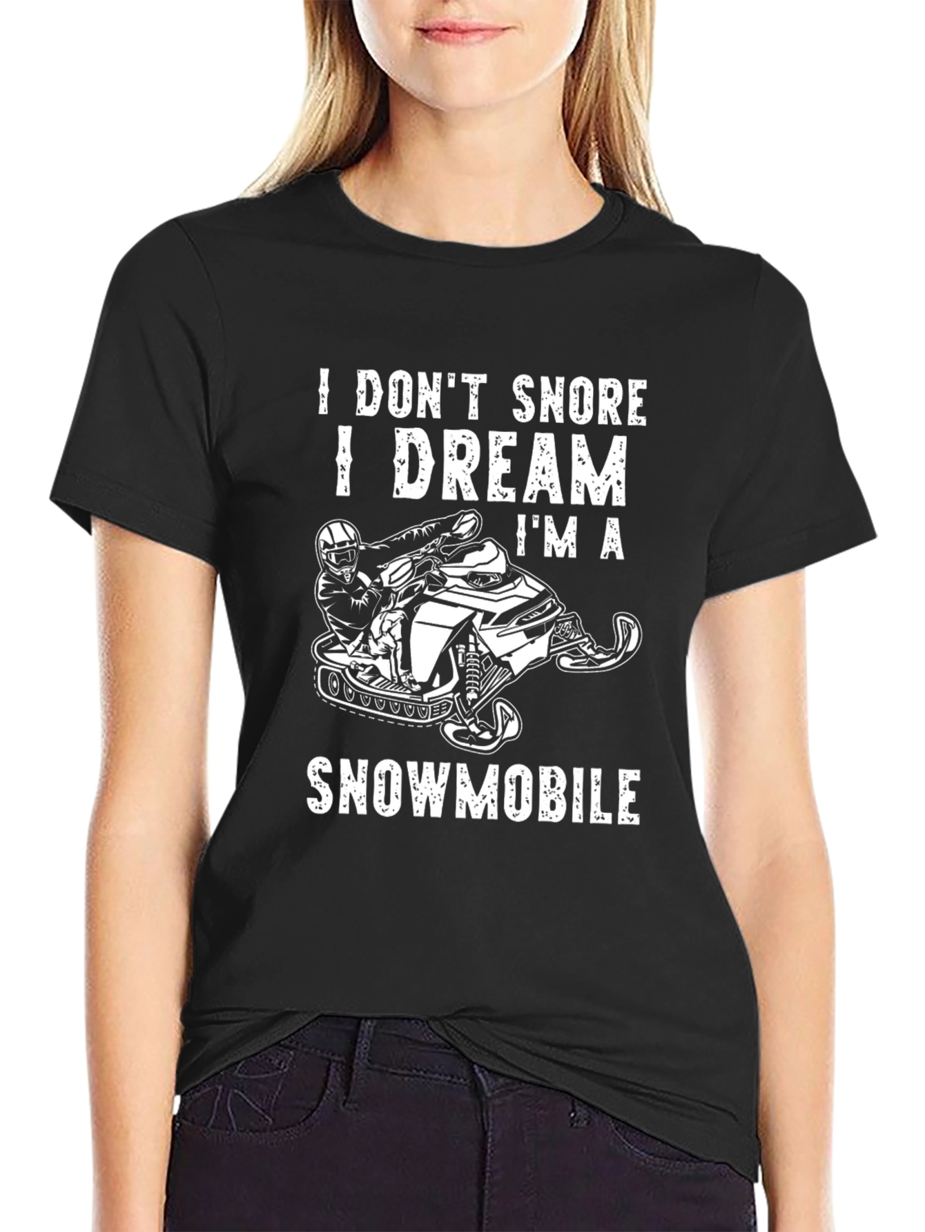 Black Snowmobile Dream T-Shirt view 2
