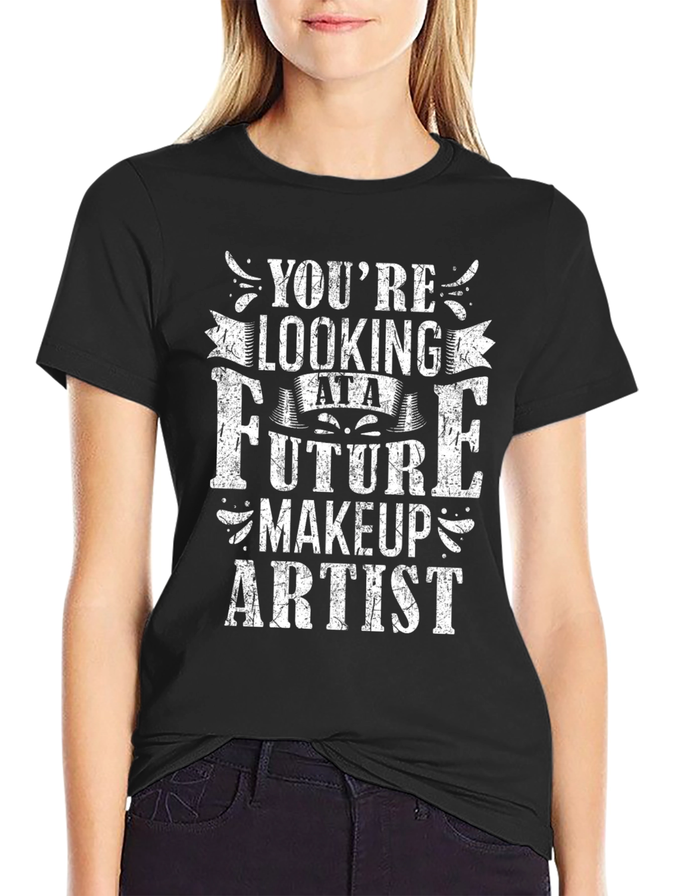 Black Future Makeup Artist Graphic Tee - Black view 2