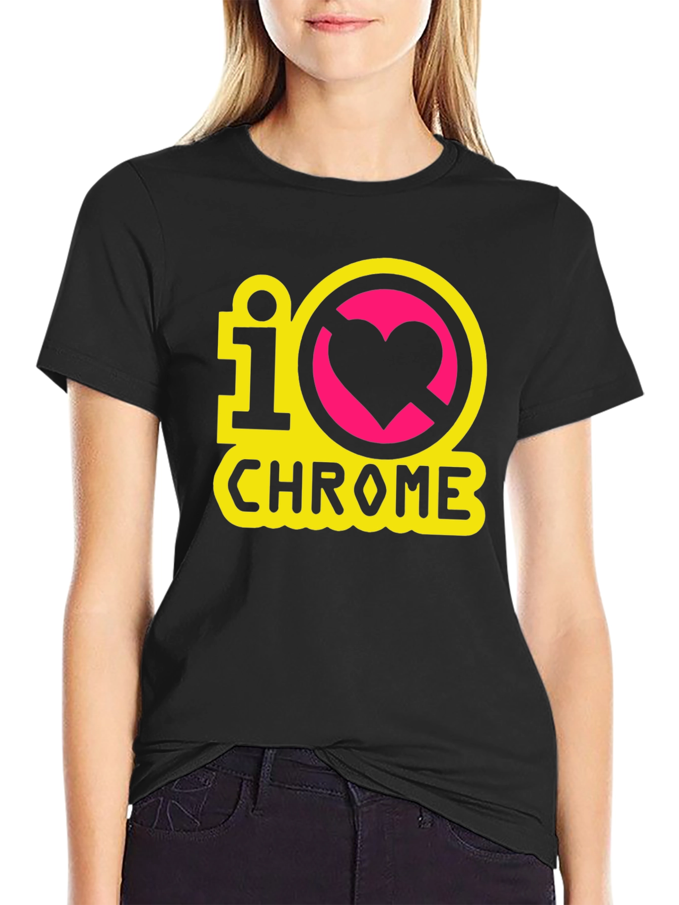 Black I Heart Chrome Black T-Shirt view 2