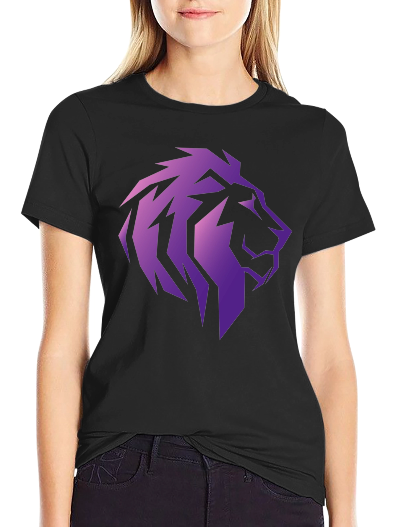 Black Lion Head Graphic Tee - Stylish Men's T-Shirt view 2