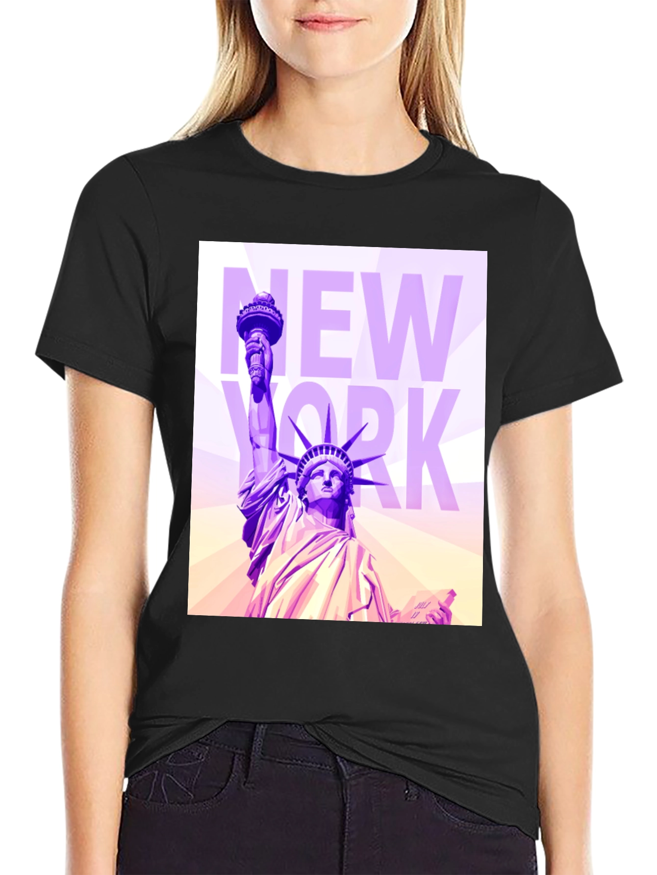Black Statue of Liberty Graphic Tee view 2