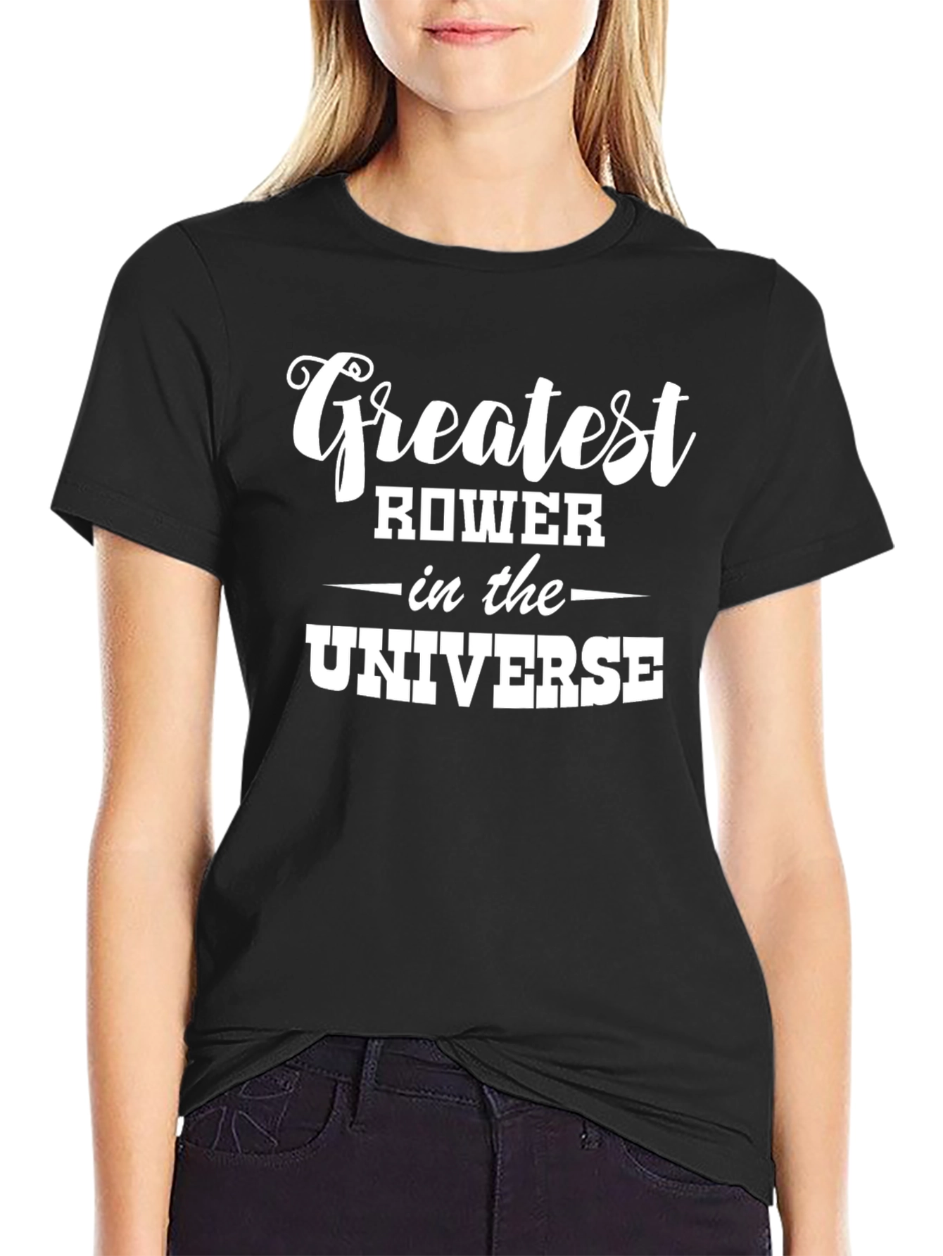 Black Greatest Rower in the Universe T-Shirt view 2