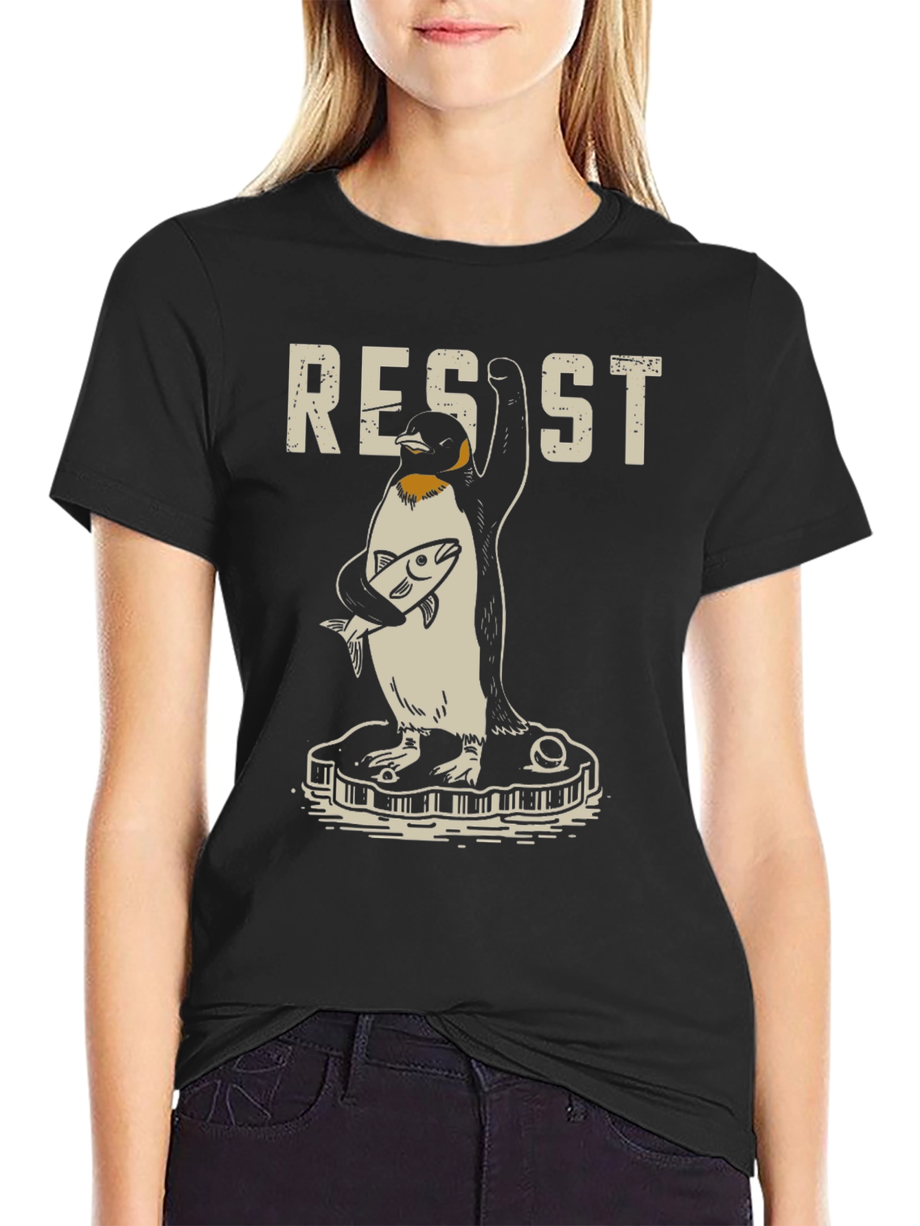 Black Resist Penguin Graphic Tee view 2