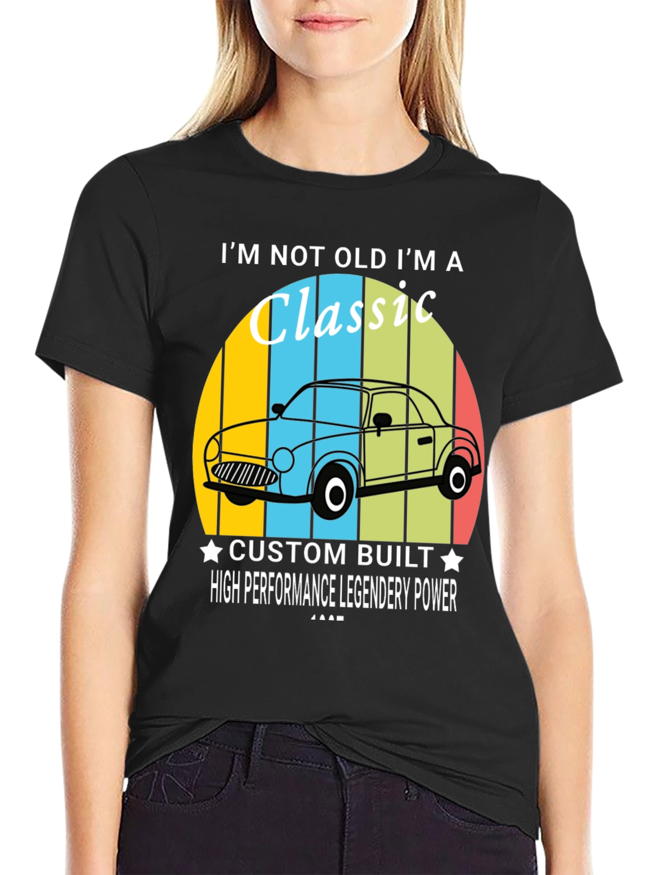 Black I'm Not Old I'm A Classic Car T-Shirt view 2