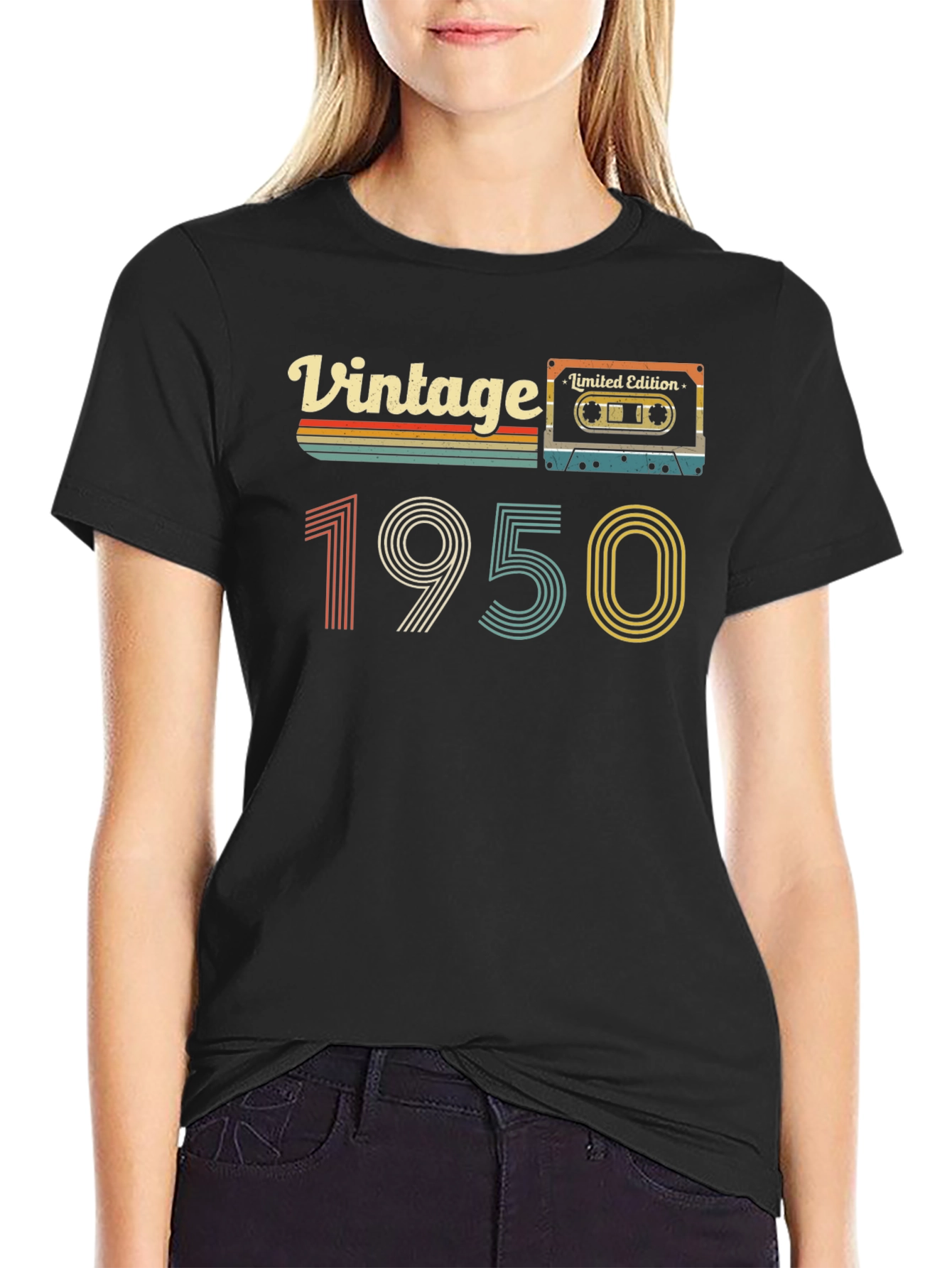 Black Vintage 1950 Limited Edition Cassette T-Shirt view 2