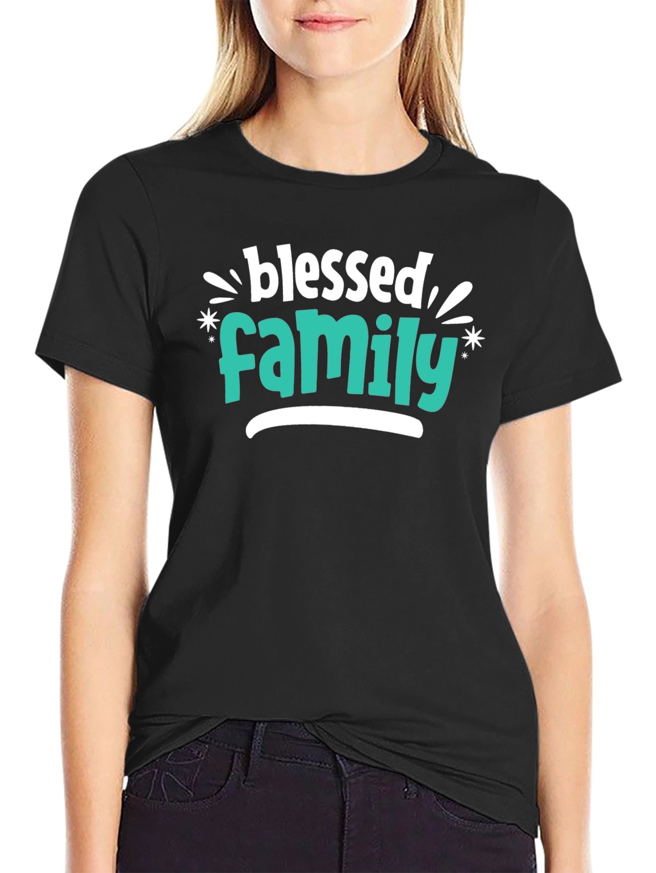 Black Blessed Family T-Shirt view 2