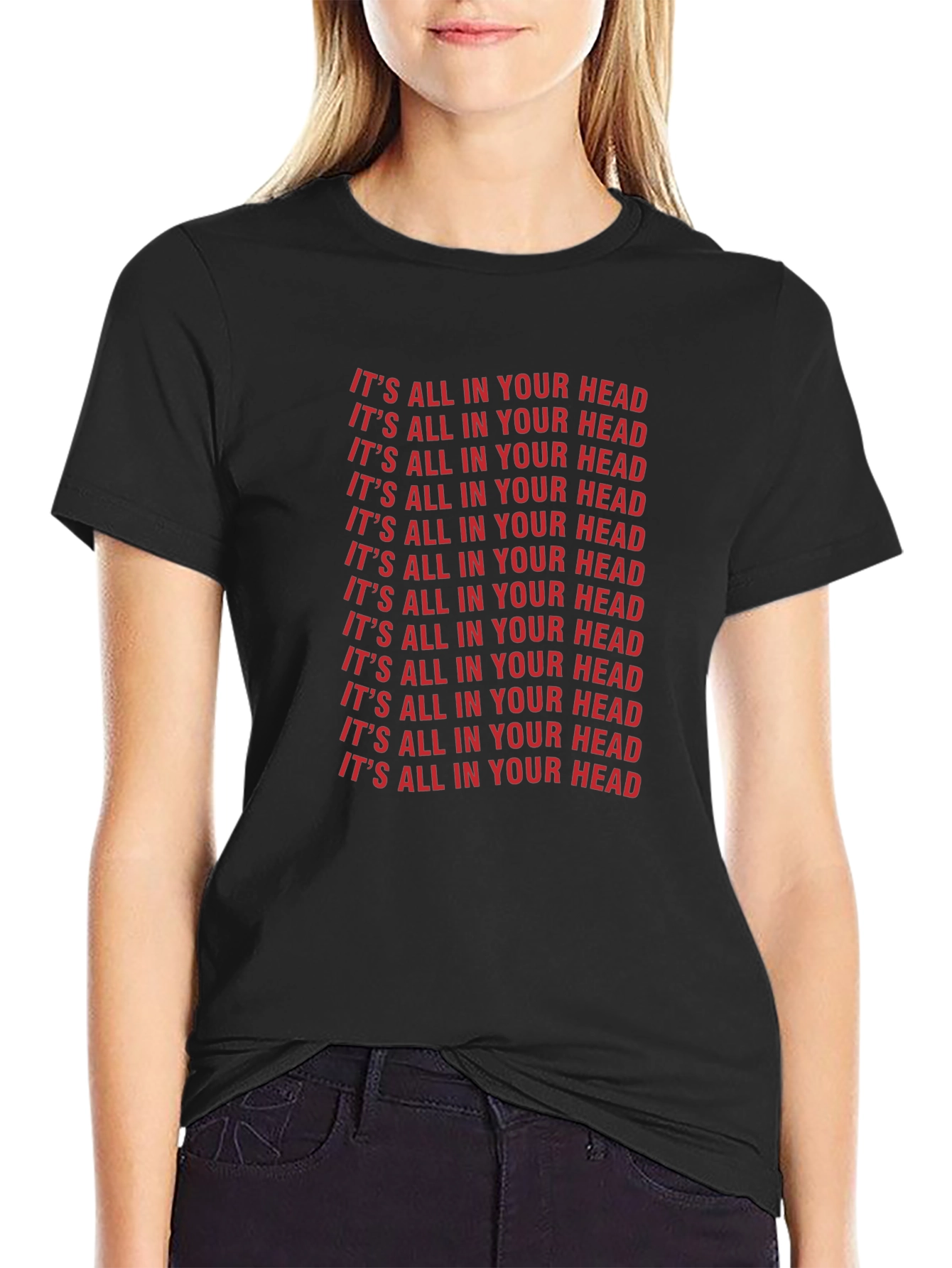 Black It's All In Your Head Graphic Tee - Black view 2