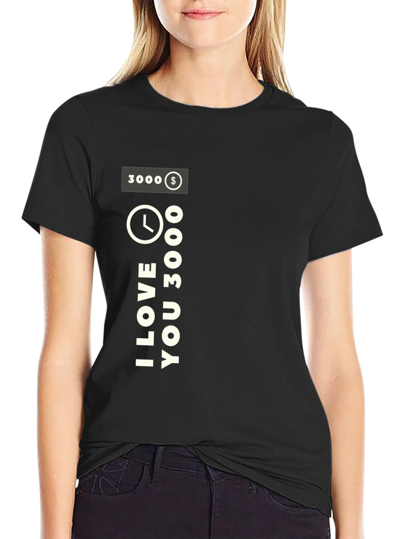 Black I Love You 3000 Black T-Shirt view 2