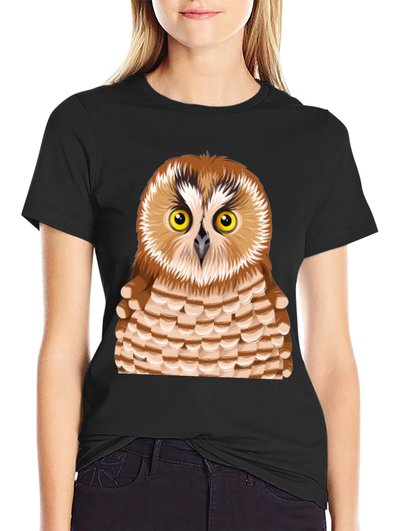 Black Owl Graphic Tee - Mens Black T-Shirt view 2