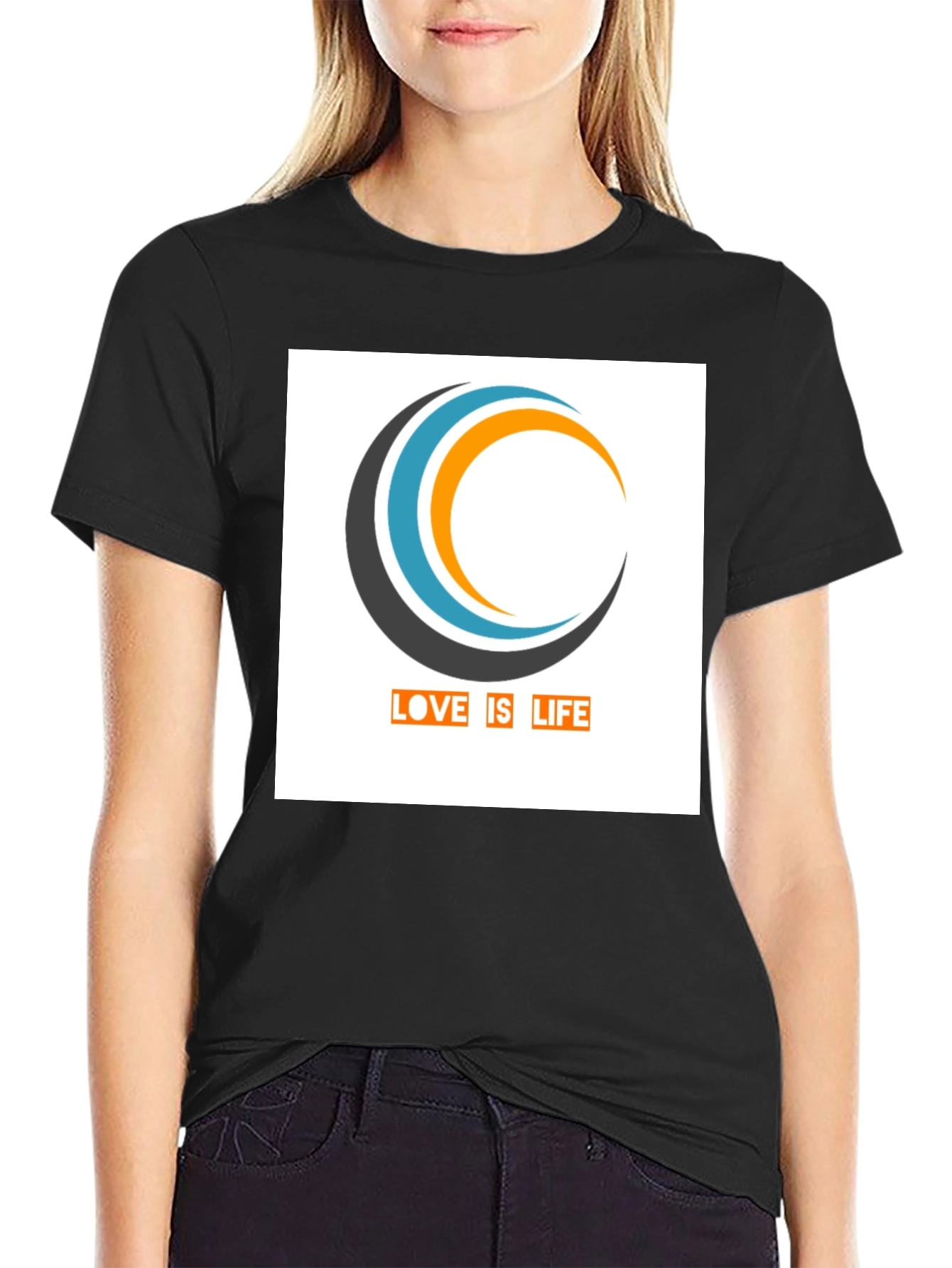 Black Love is Life Graphic T-Shirt - Stylish Black Tee view 2