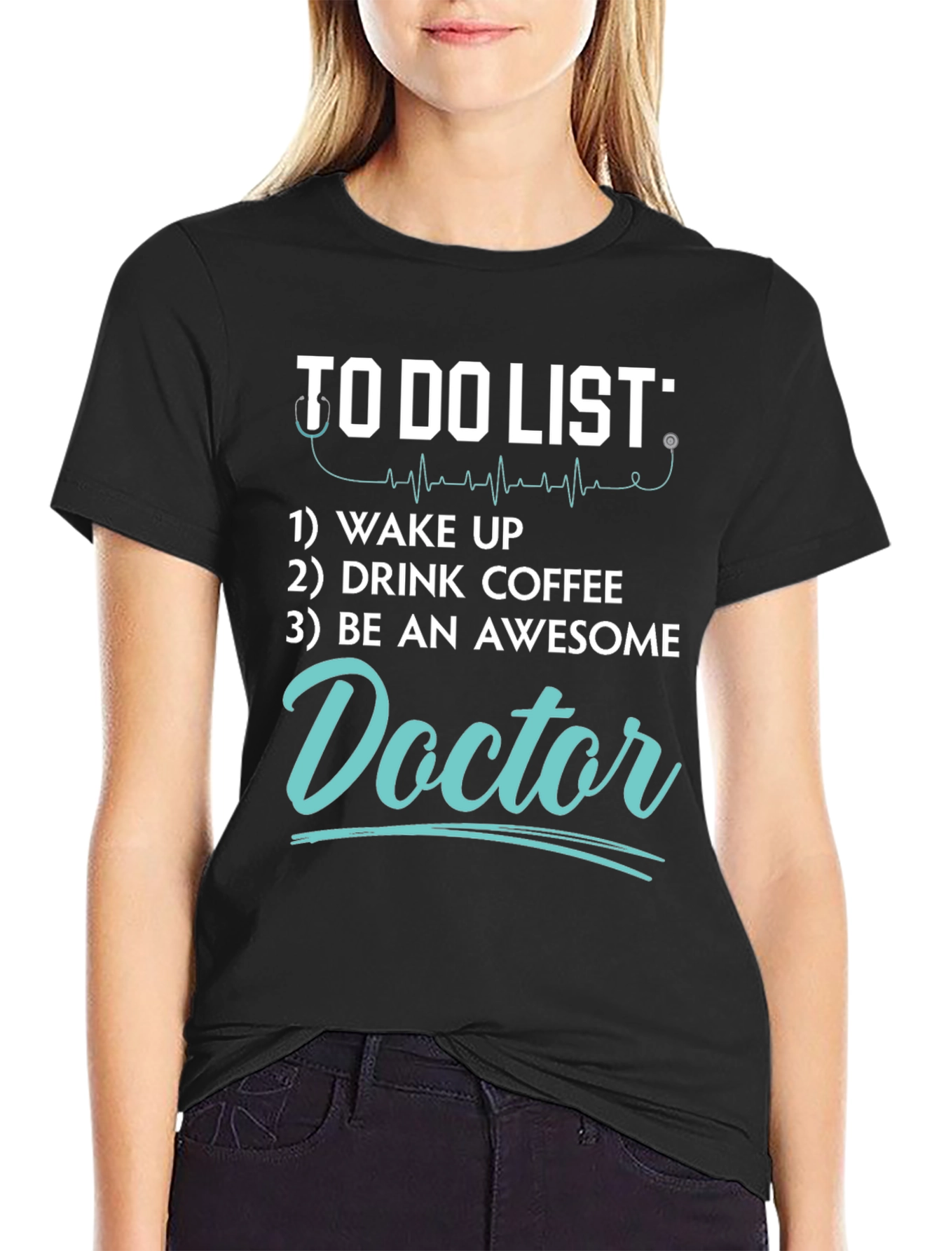Black Doctor To-Do List Graphic Tee view 2
