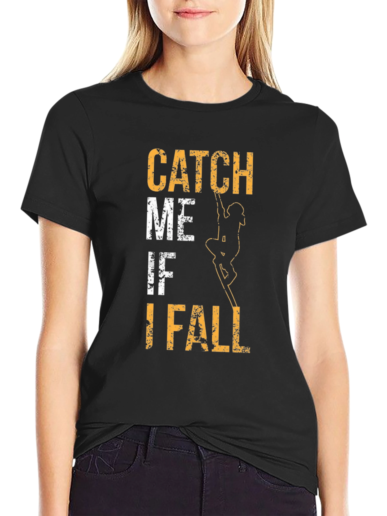 Black Catch Me If I Fall T-Shirt view 2