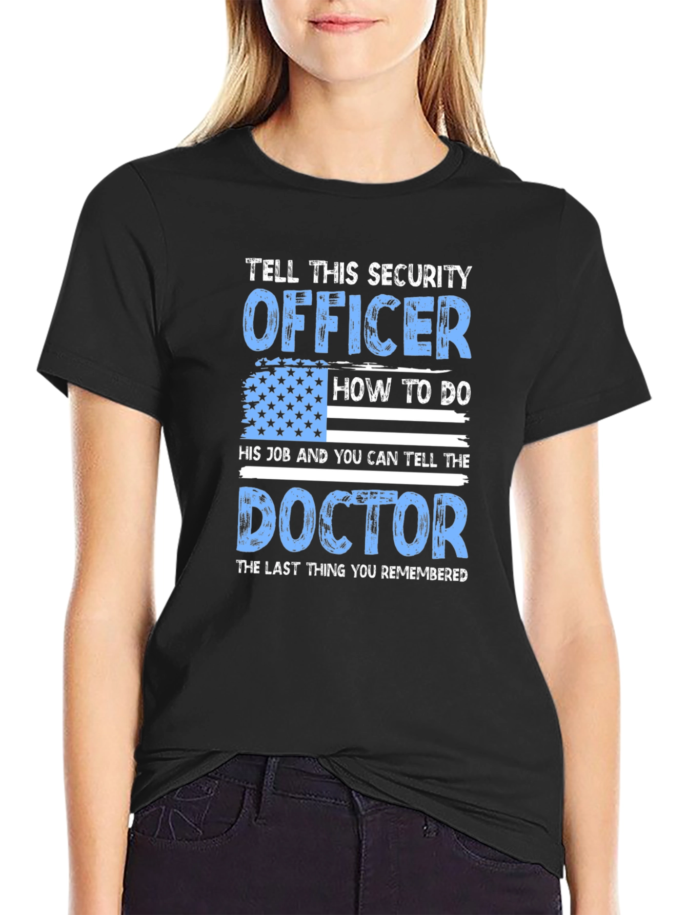 Black Security Officer T-Shirt - Tell This Security Officer view 2
