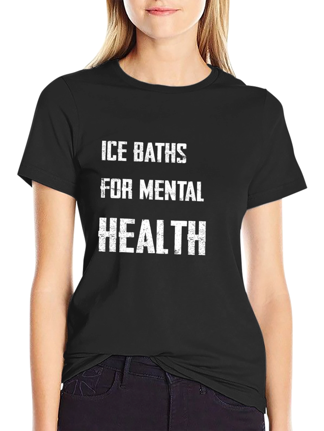 Black Ice Baths For Mental Health Black Graphic Tee view 2