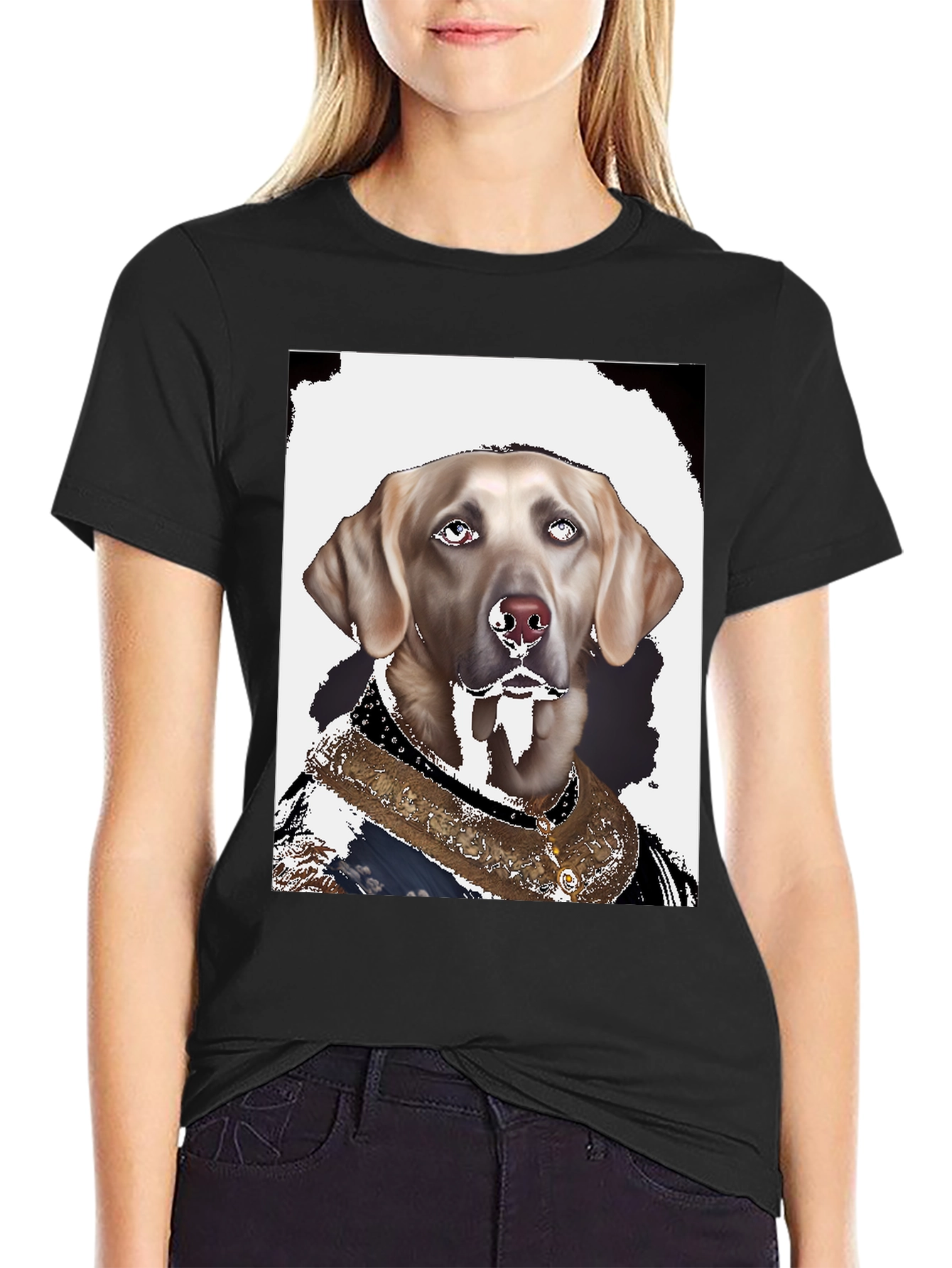 Black Regal Dog Graphic Tee - Canine Royalty view 2