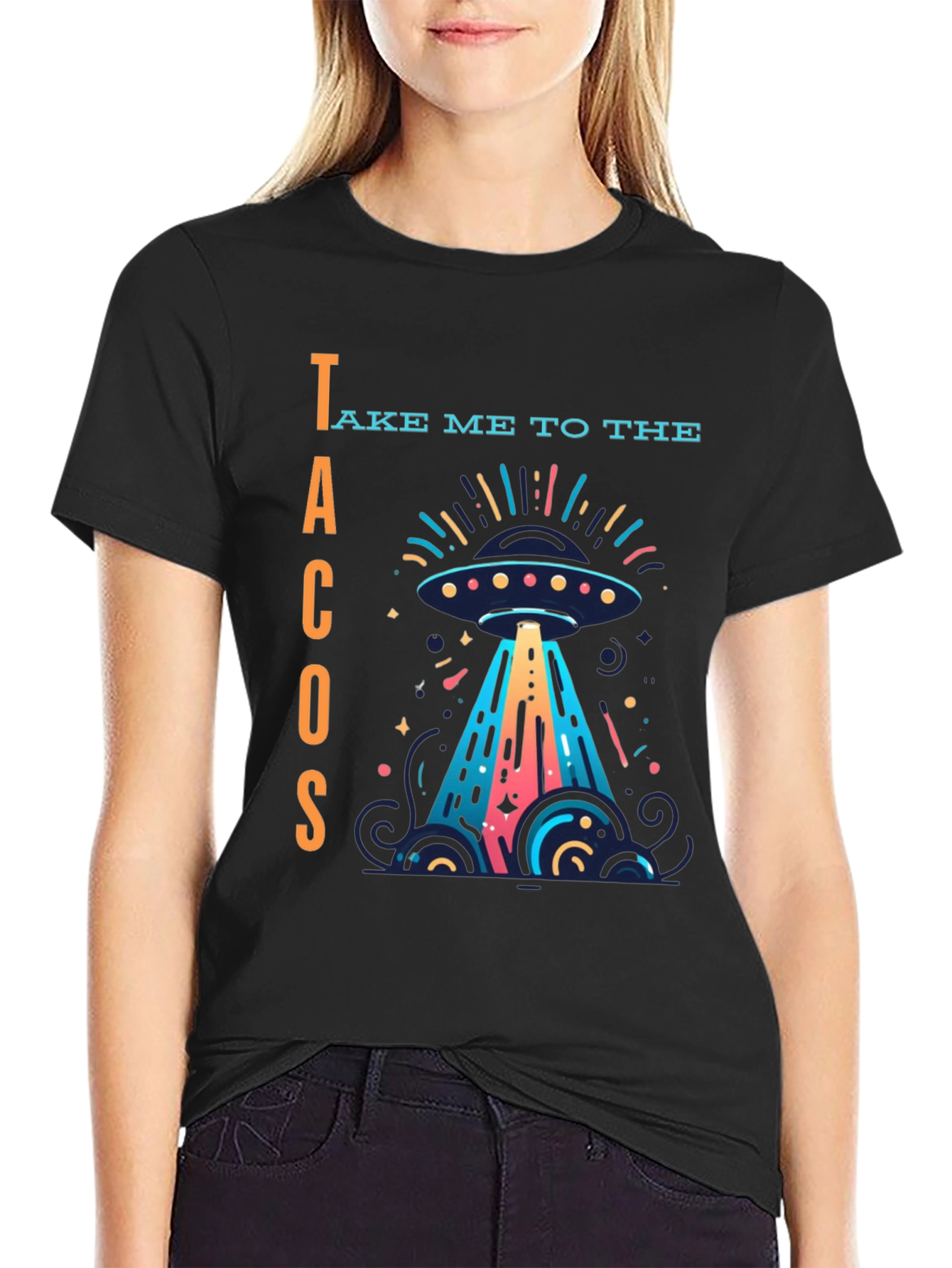 Black Take Me to the Tacos Graphic T-Shirt view 2