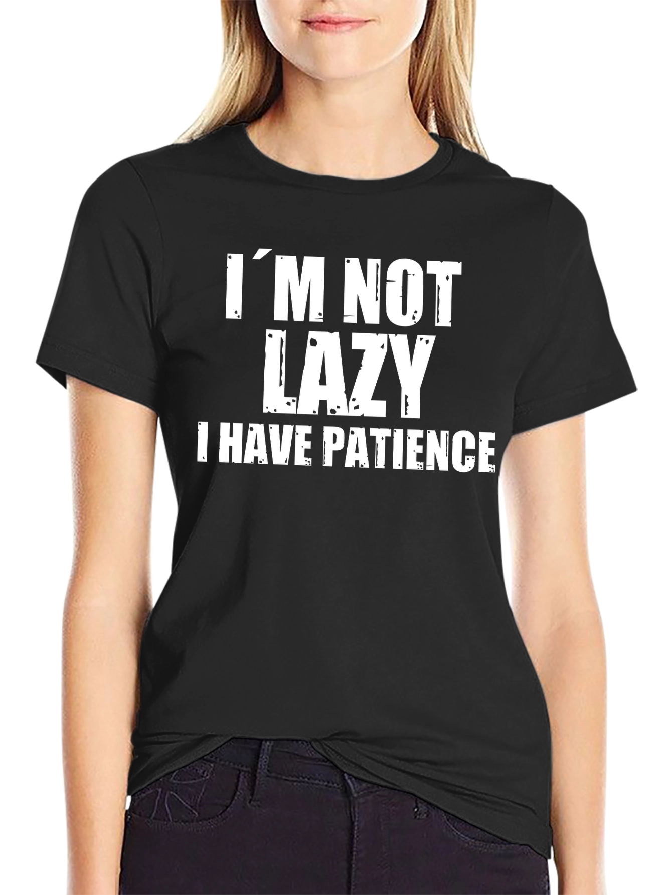 Black Funny "I'm Not Lazy" Graphic Tee - Mens Humor Shirt view 2