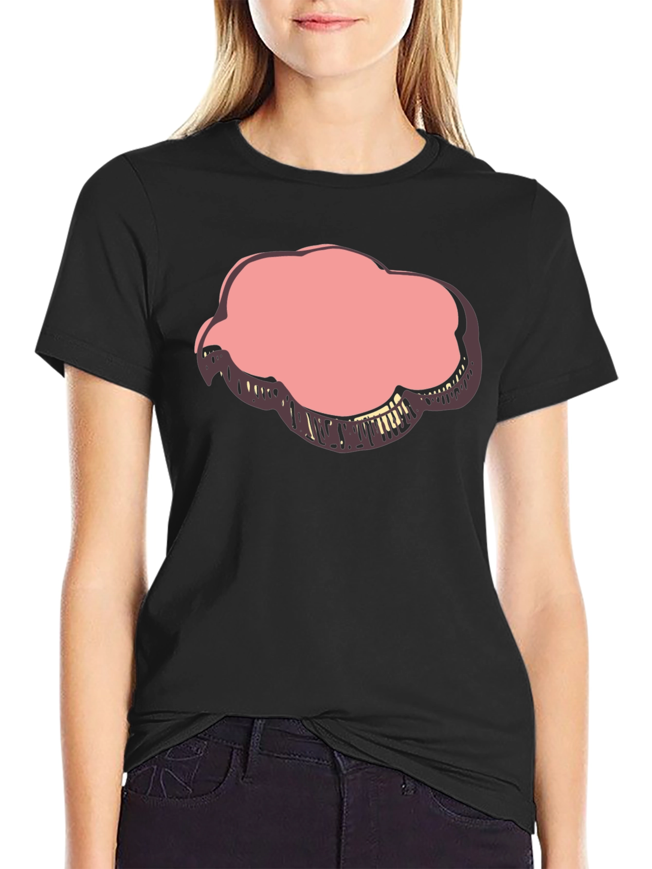 Black Cloud Graphic Print Black T-Shirt view 2