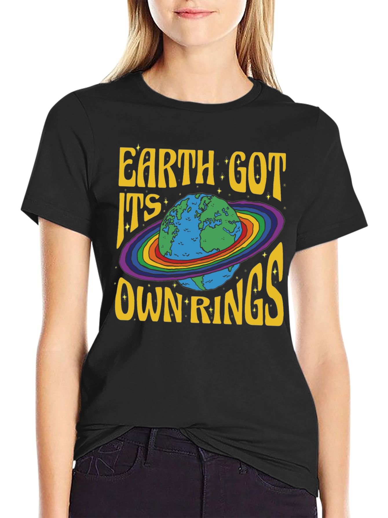 Black Earth Got Its Own Rings Graphic T-Shirt view 2