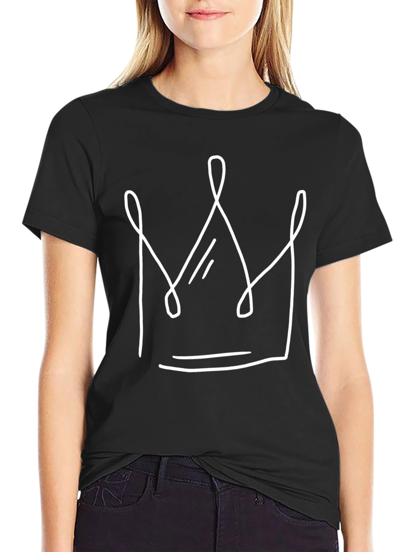 Black Crown Graphic Tee - Stylish Black T-Shirt view 2