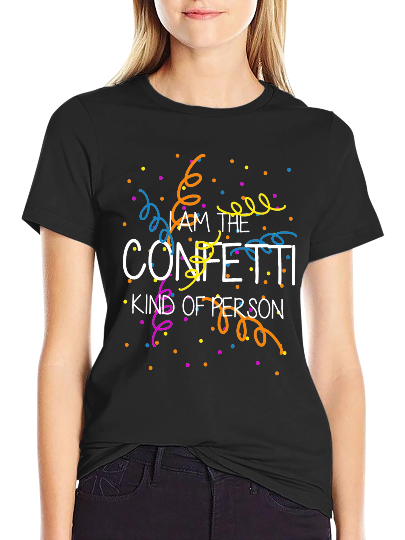 Black Confetti Kind of Person Graphic Tee - Black view 2