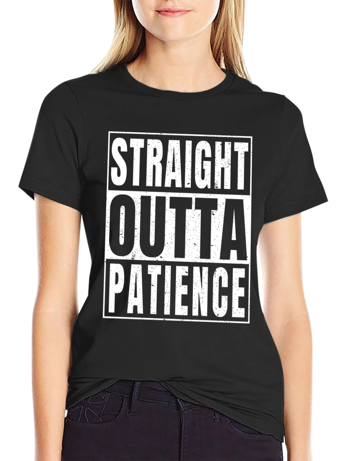 Black Straight Outta Patience Graphic Tee view 2