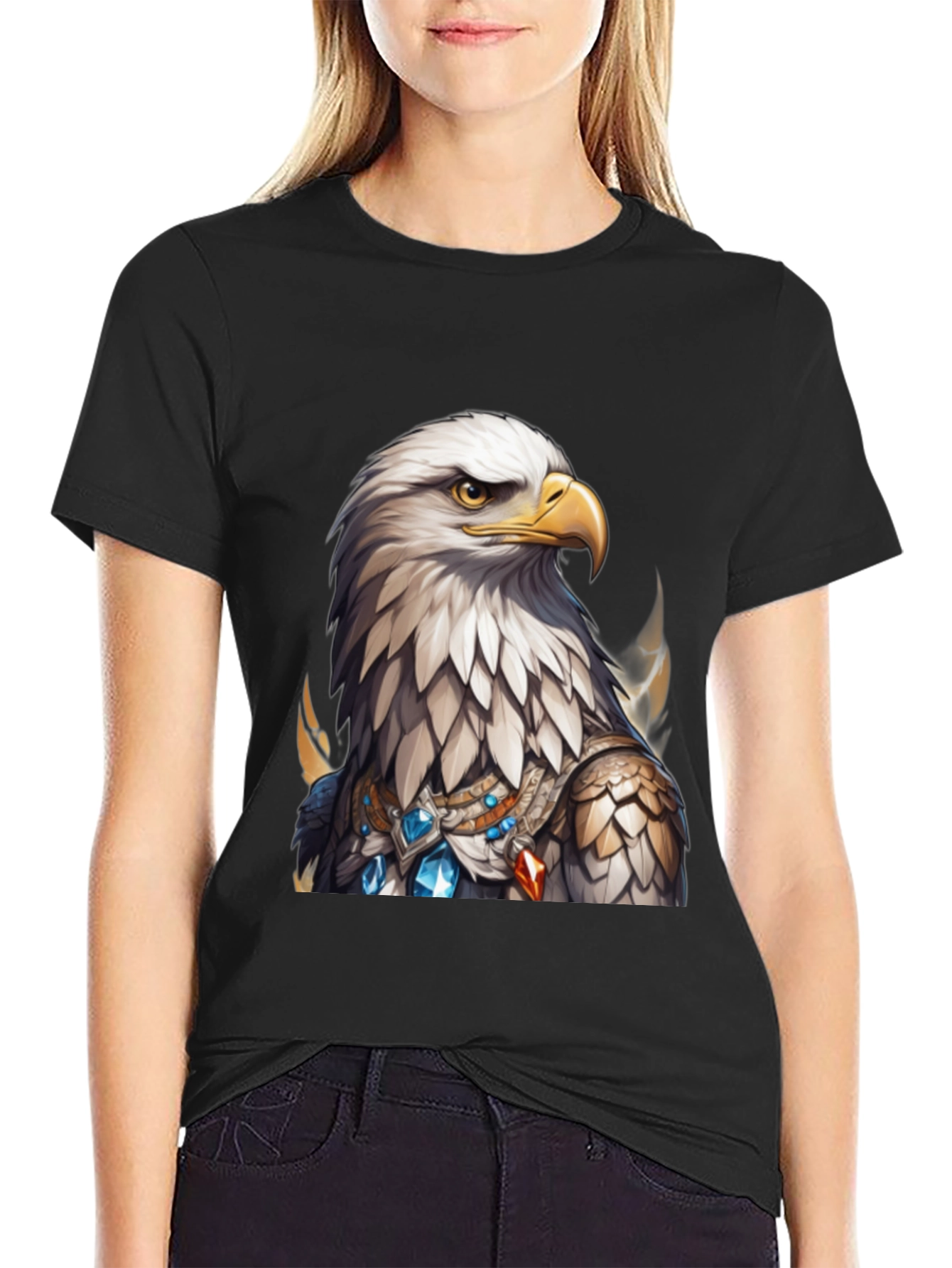 Black Eagle Warrior T-Shirt - Black Graphic Tee view 2
