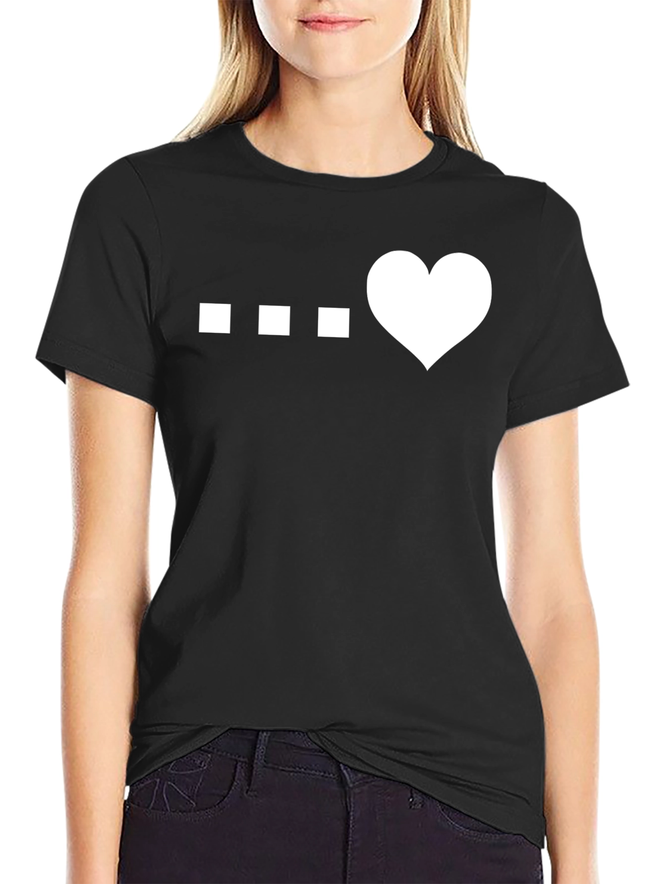 Black Heartbeat Graphic Tee - Modern Casual Style view 2