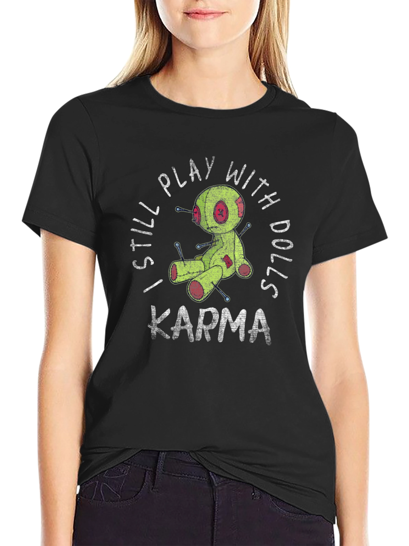 Black Karma Voodoo Doll Graphic T-Shirt view 2