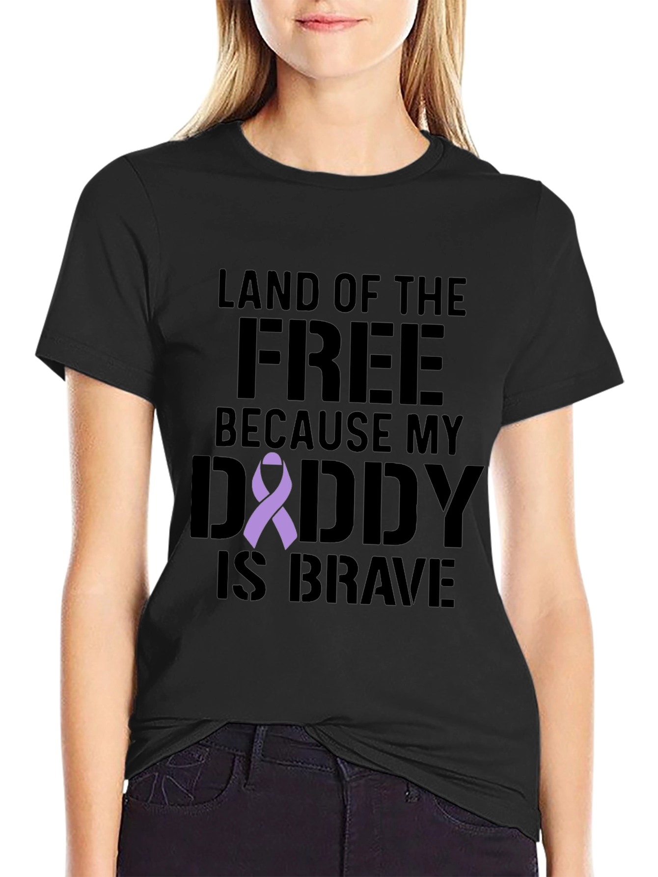 Black Land of the Free Daddy T-Shirt view 2