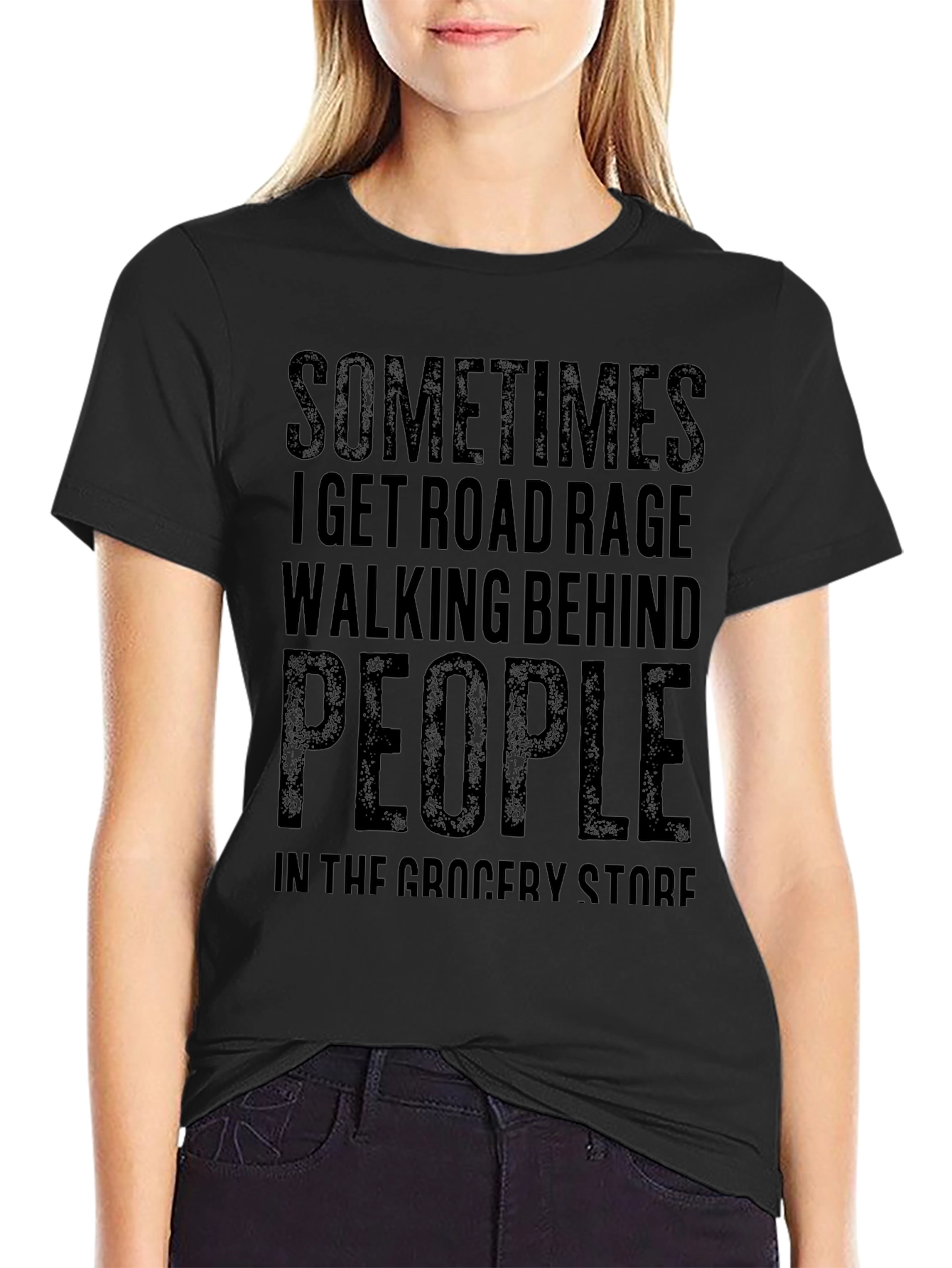 Black Road Rage Grocery Store Black T-Shirt view 2