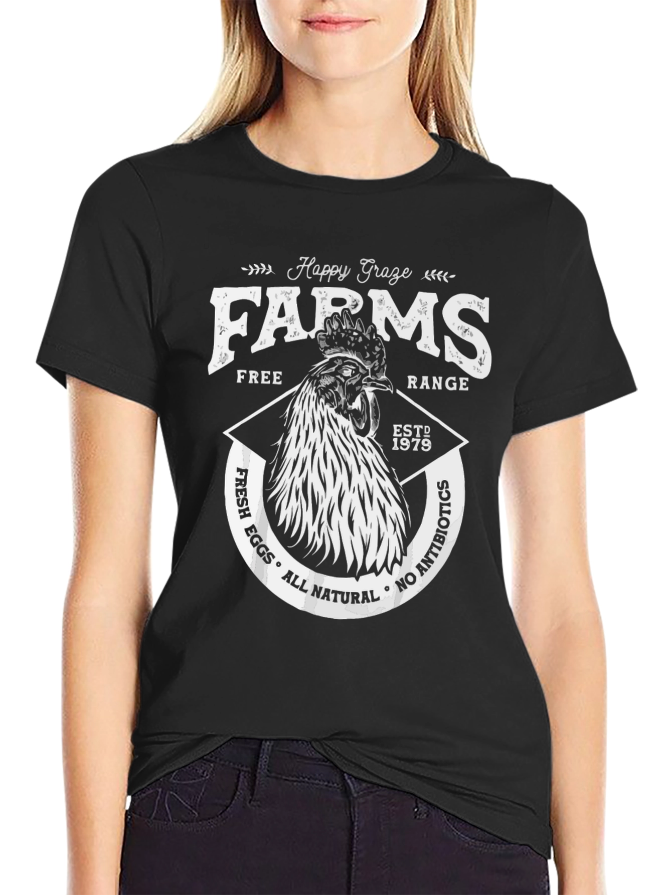 Black Happy Graze Farms Graphic Tee view 2