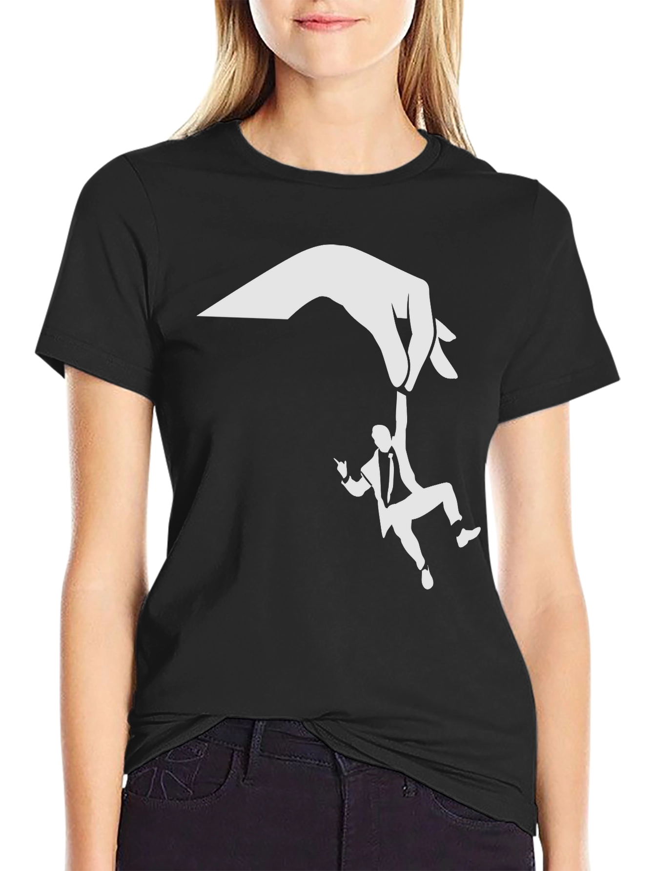 Black Hand Puppet Graphic Tee - Funny Dark Humor T-Shirt view 2