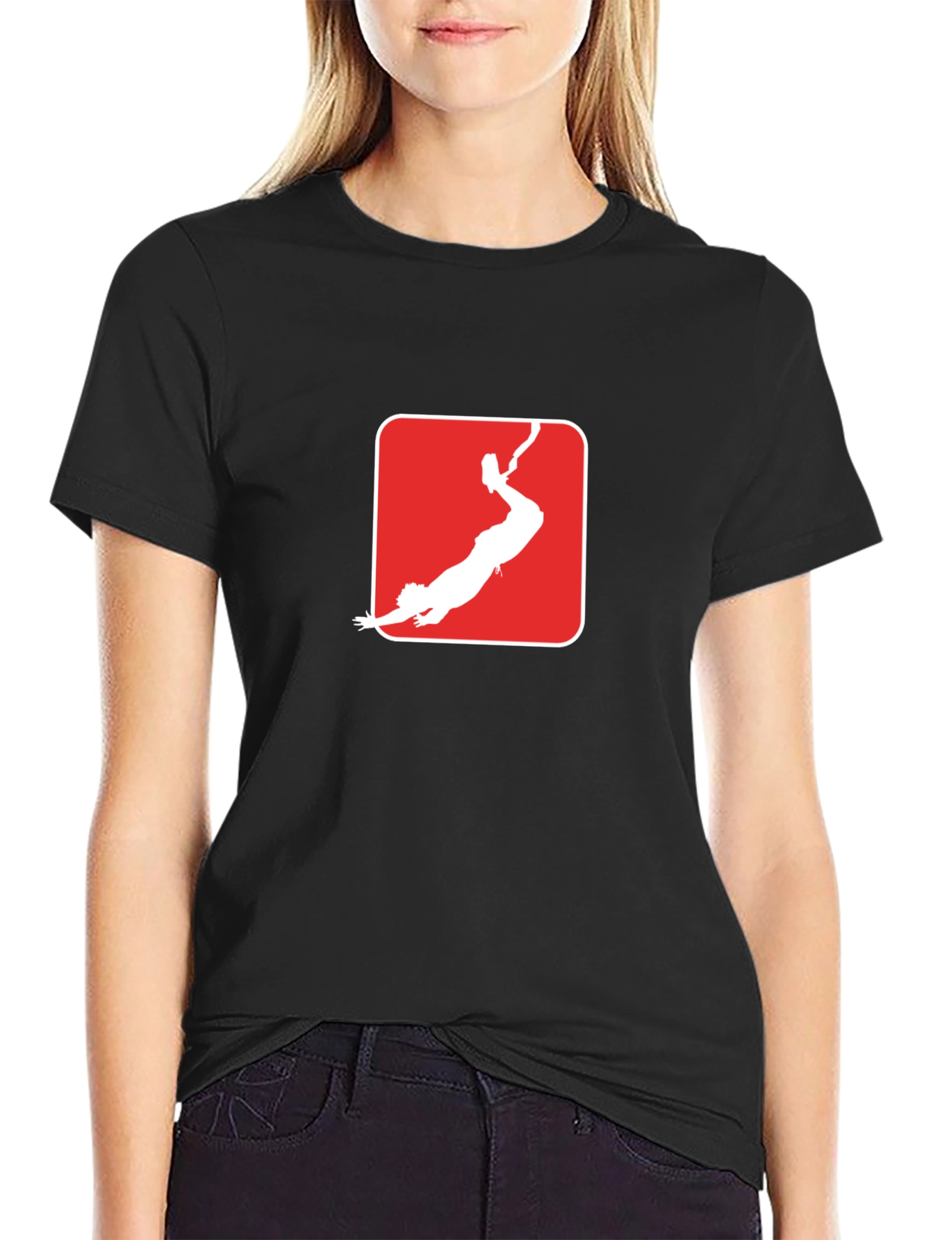 Black Red Bungee Jumper Graphic T-Shirt view 2