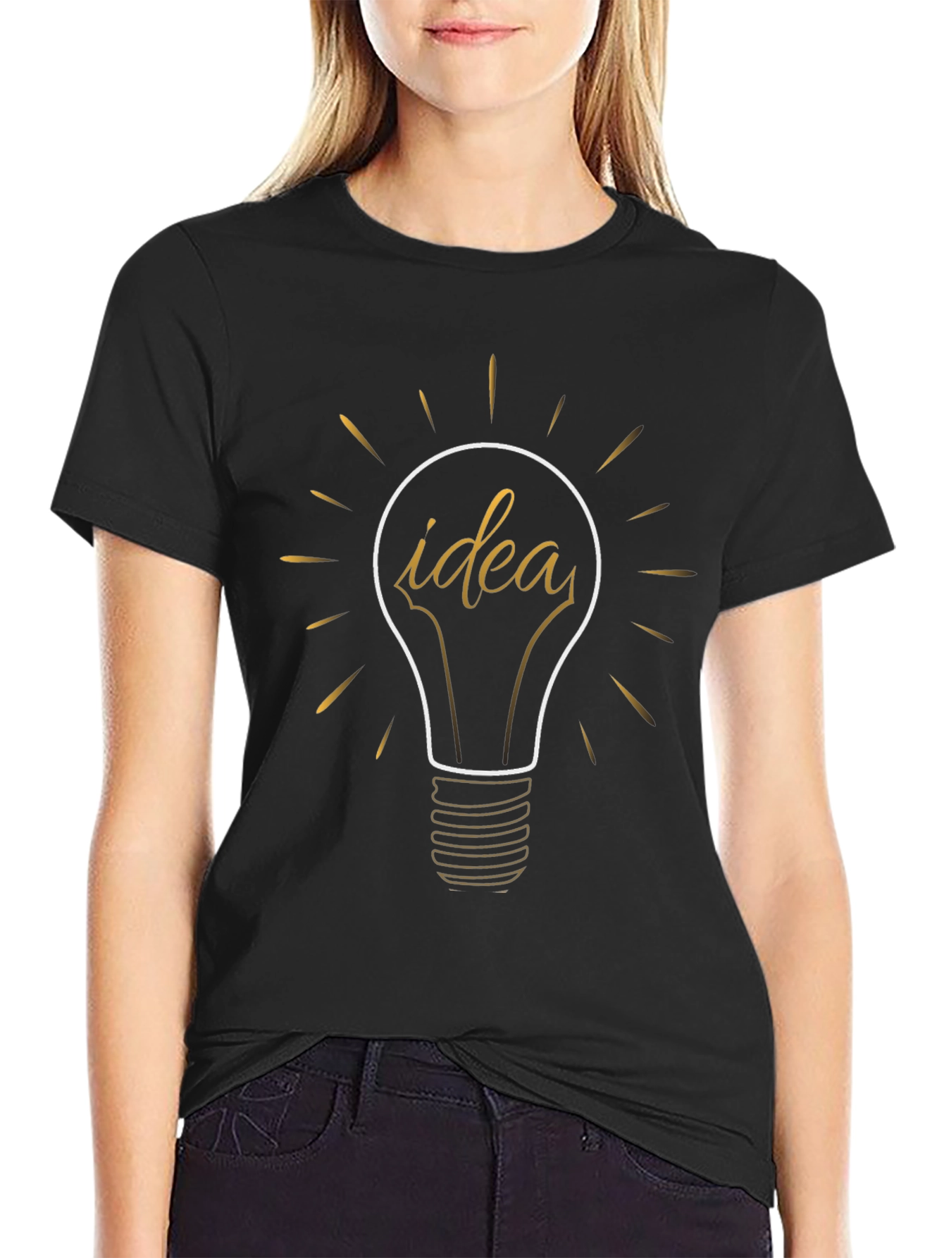 Black Idea Bulb Graphic Tee - Think Outside the Box! view 2