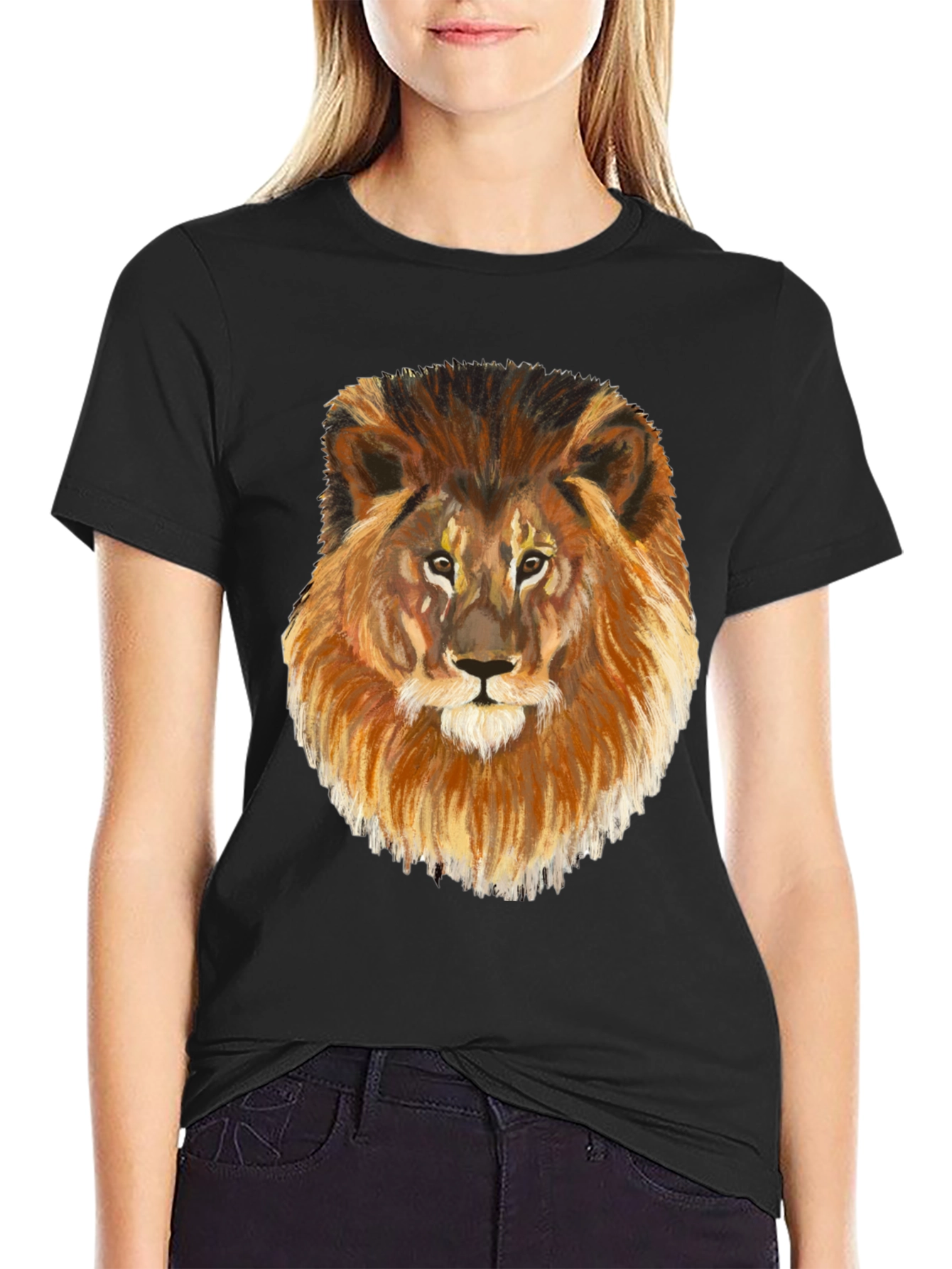 Black Lion Graphic Tee - Black Cotton Blend view 2