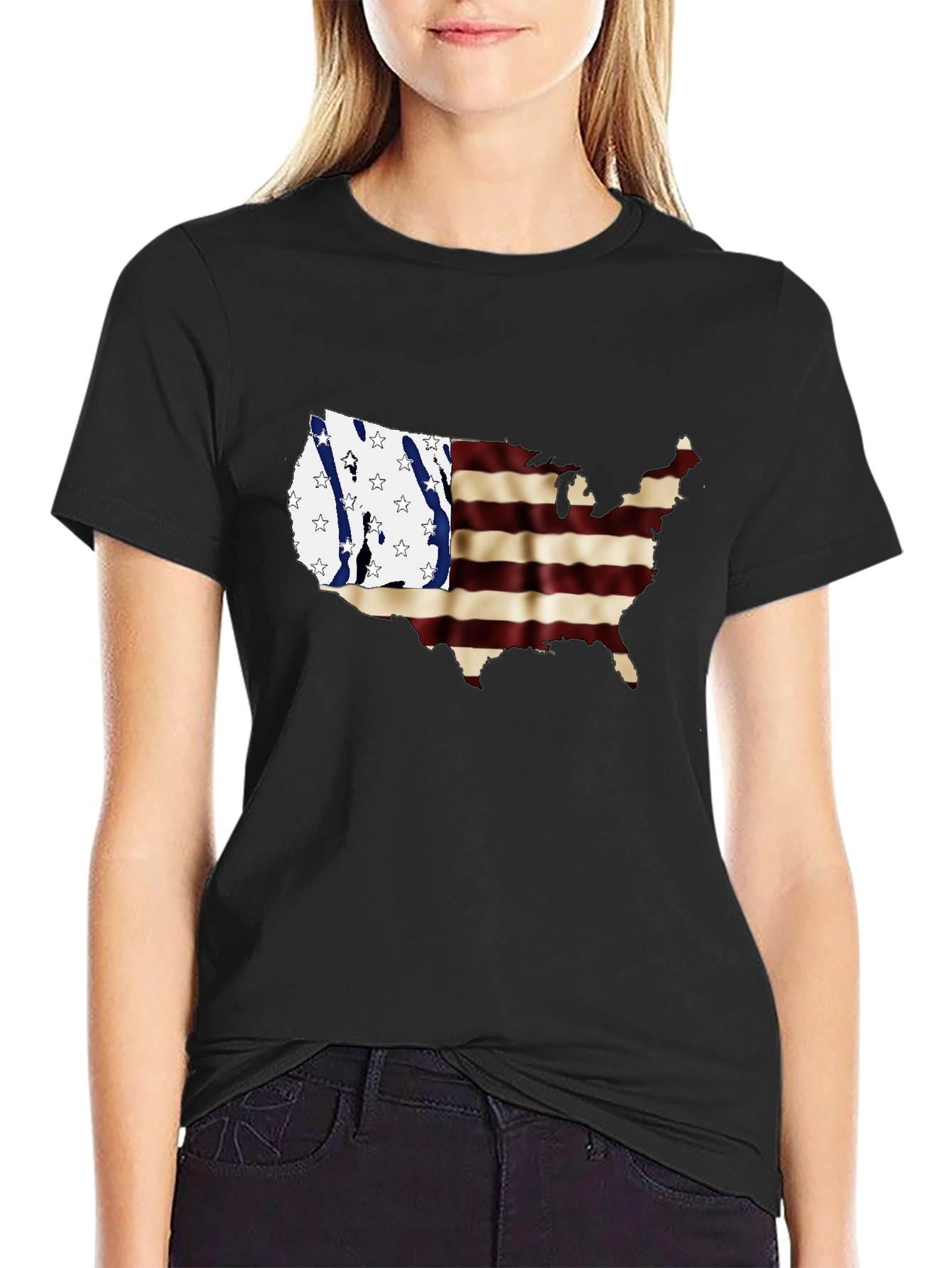 USA Map Flag Graphic Tee - 2