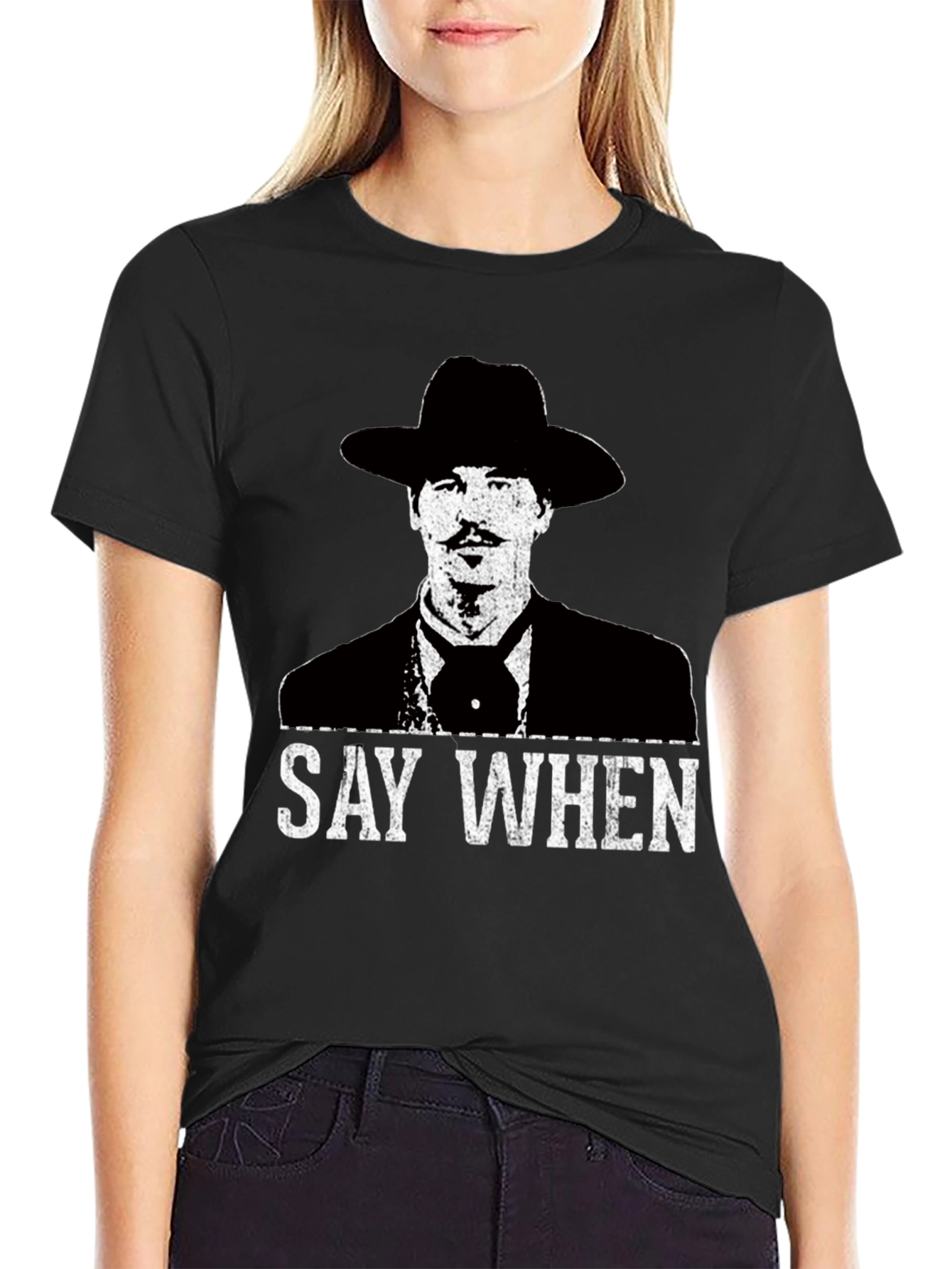 Black Say When T-Shirt - Tombstone Inspired Western Wear view 2