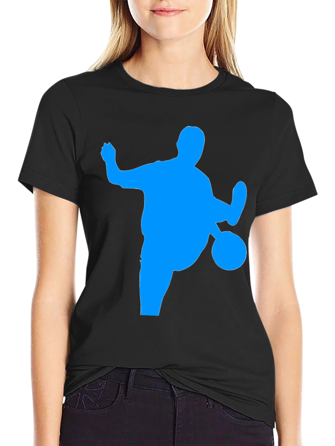 Black Soccer Silhouette Graphic Tee - Black view 2