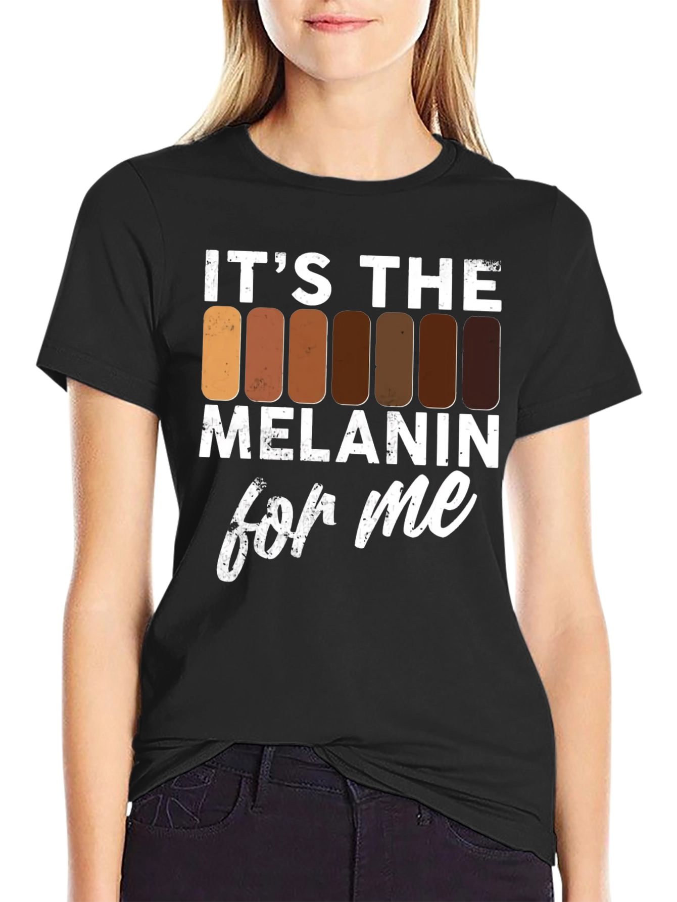 Black It's The Melanin For Me T-Shirt view 2