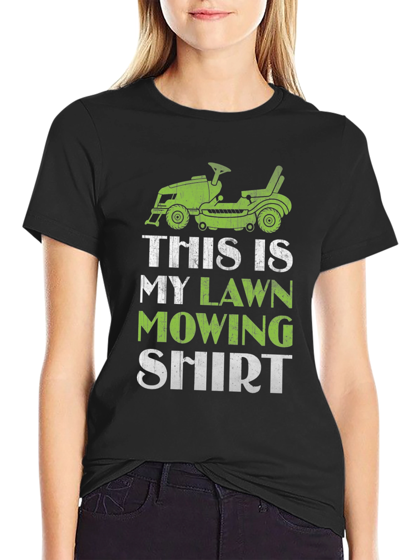 Black Lawn Mowing Shirt - Funny Gardener T-Shirt view 2