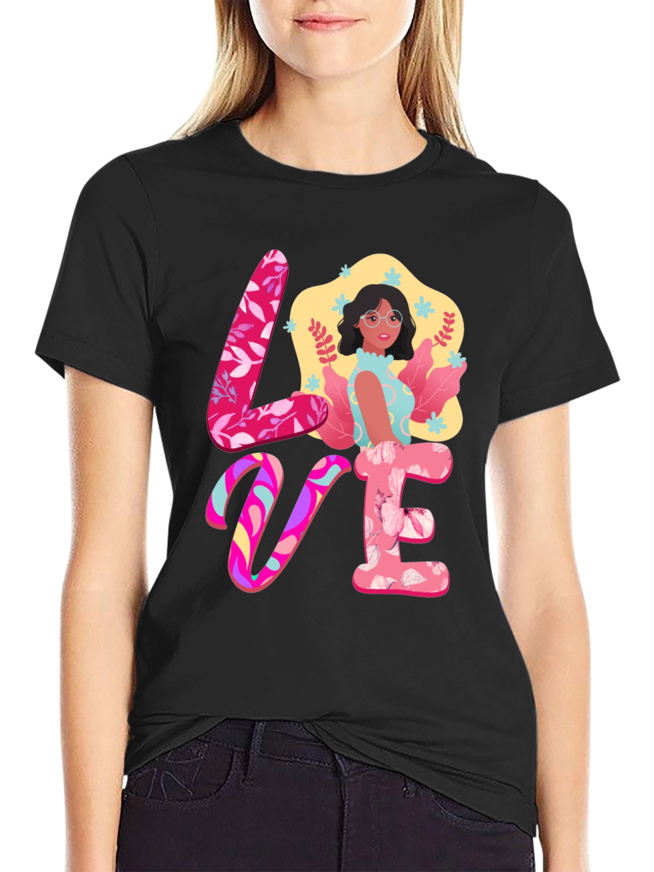 Black Love Graphic Print Tee view 2