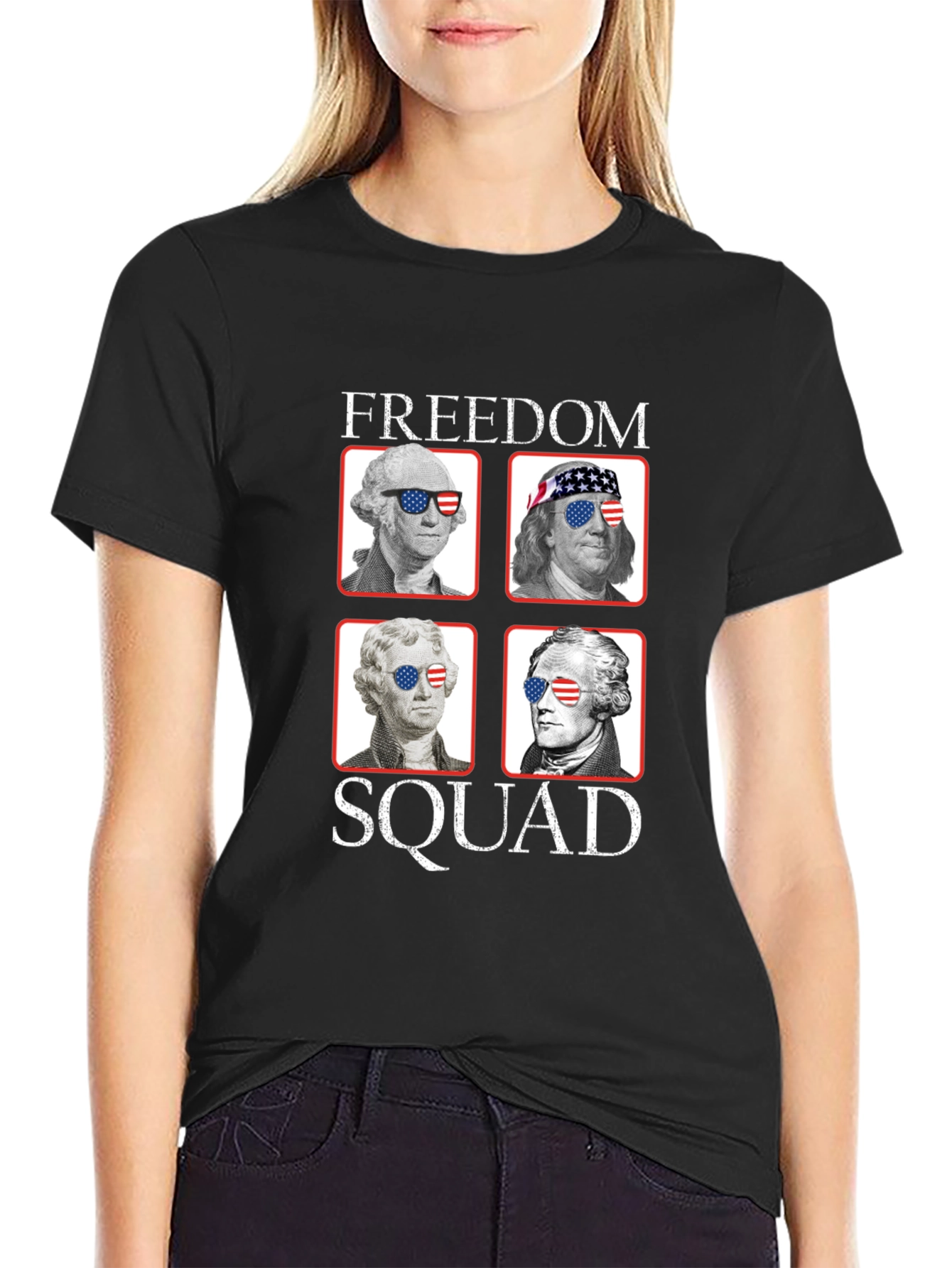 Black Freedom Squad T-Shirt: Patriotic Presidents view 2