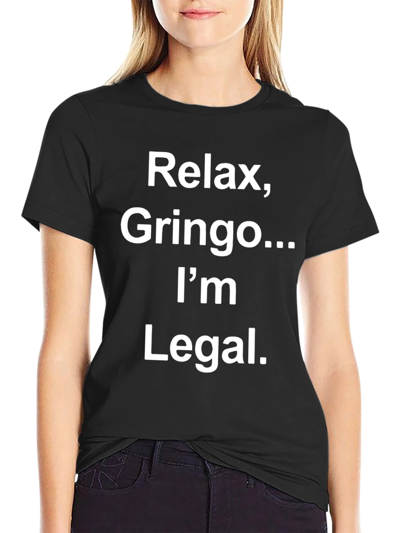 Black Relax Gringo I'm Legal Novelty Graphic T-Shirt view 2