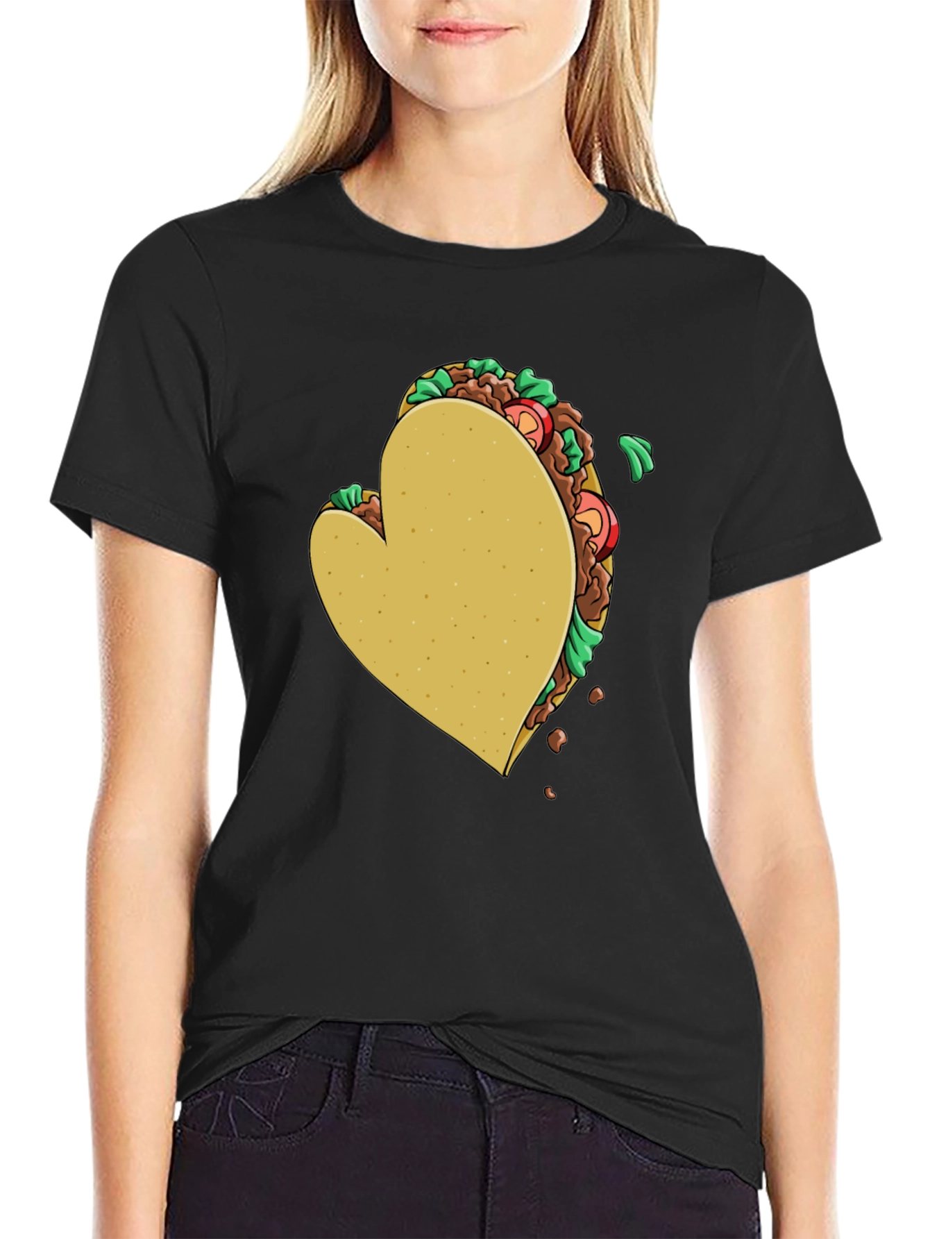 Black Heart Taco Graphic T-Shirt view 2