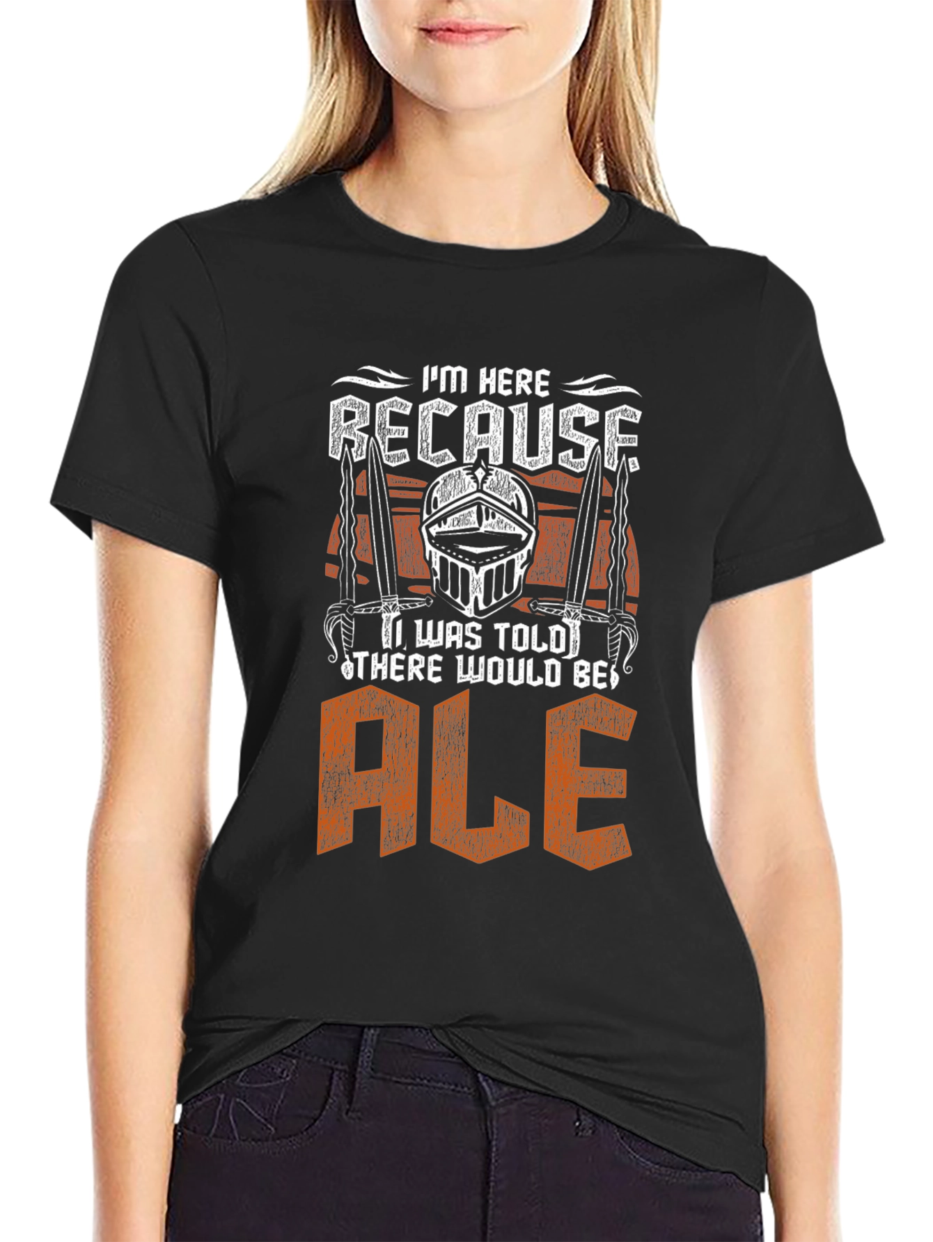 Black I'm Here Because I Was Told There Would Be Ale T-Shirt view 2