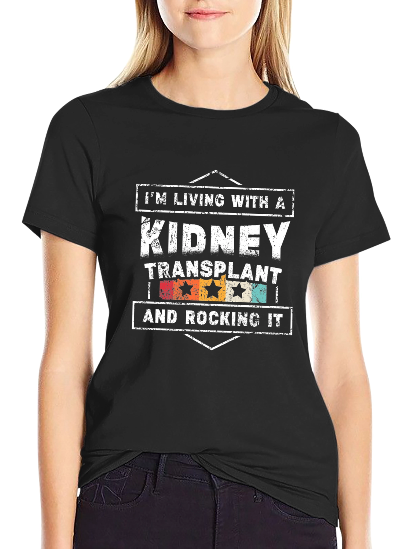 Black Kidney Transplant Rocking It T-Shirt view 2