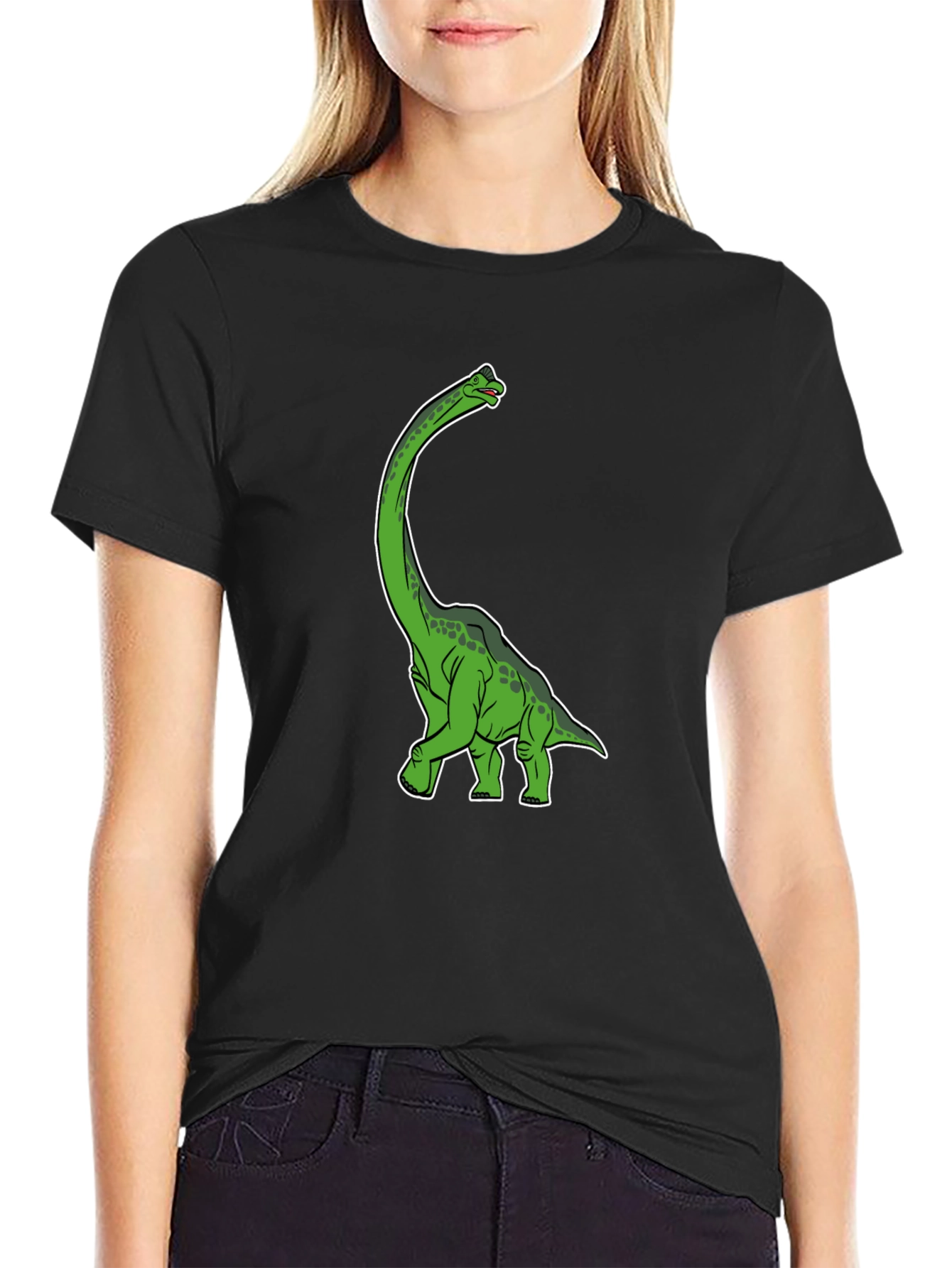Black Dinosaur Graphic Black T-Shirt view 2