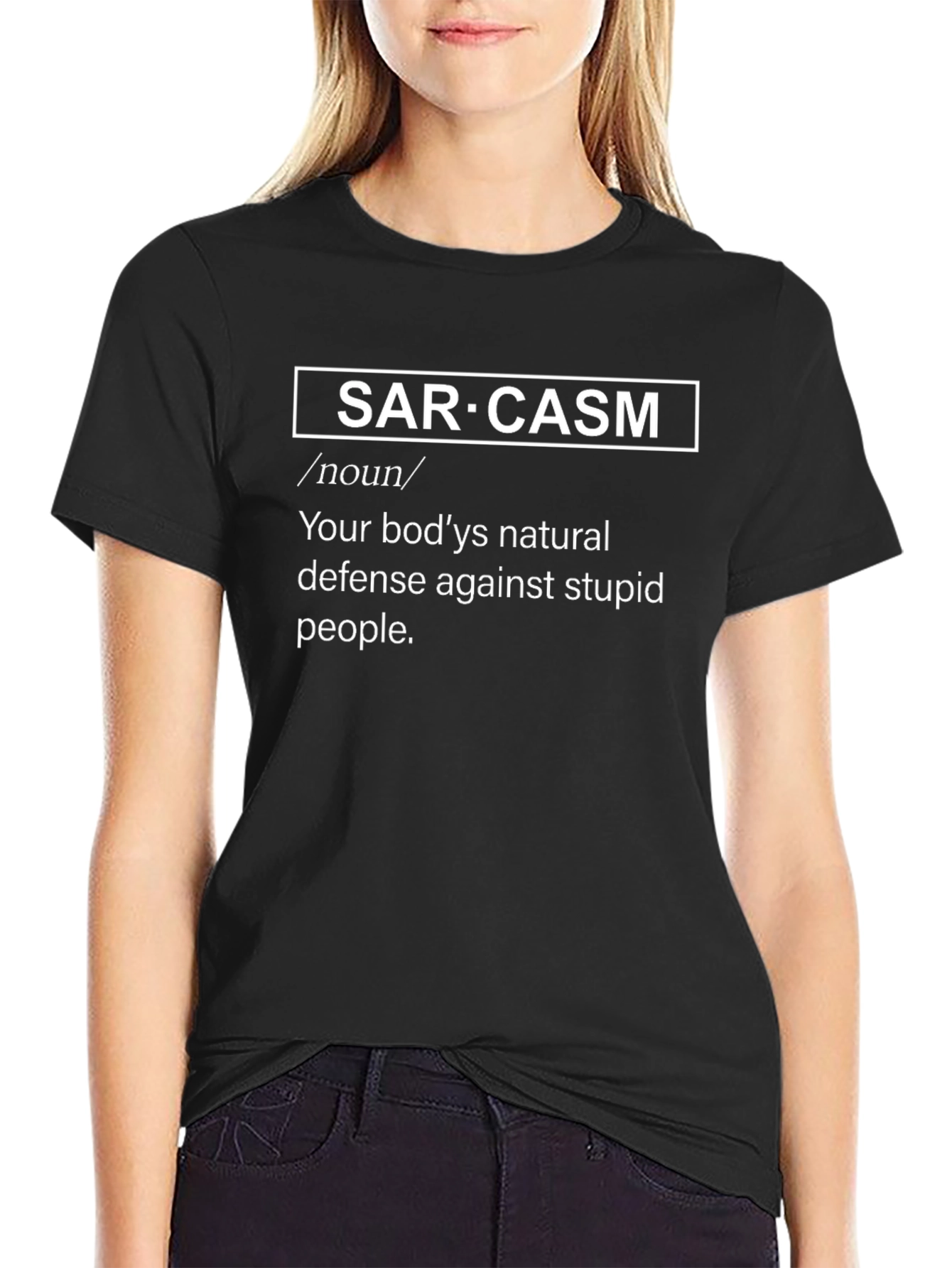 Black Sarcasm Definition Graphic T-Shirt view 2