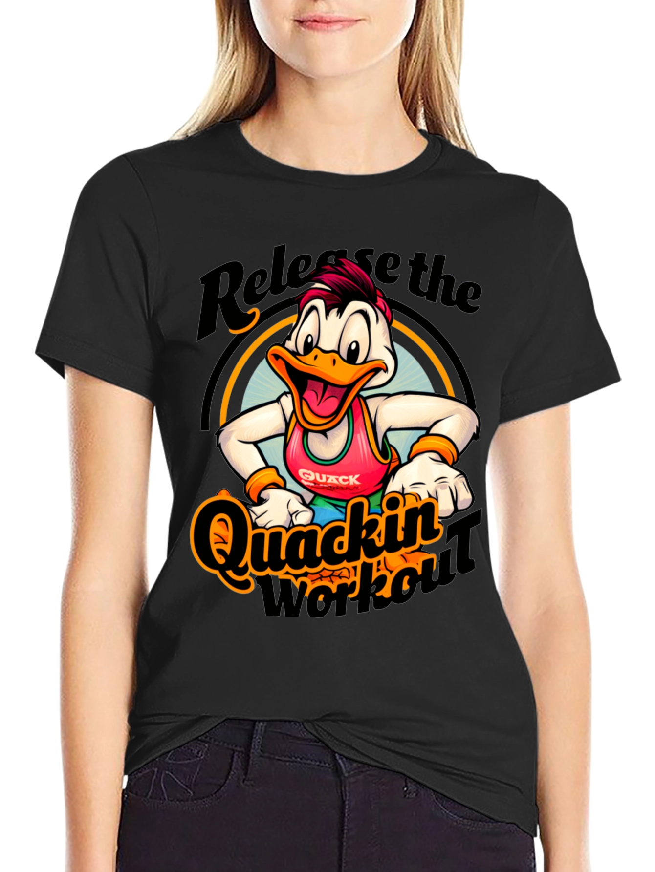 Black Quackin' Workout T-Shirt - Release the Quack! view 2